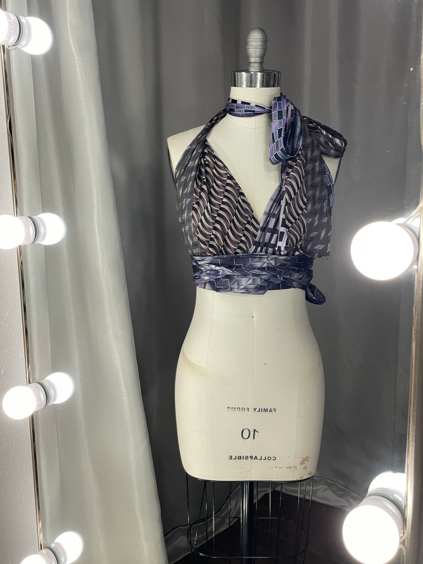 Upcycled Necktie Halter Top #8