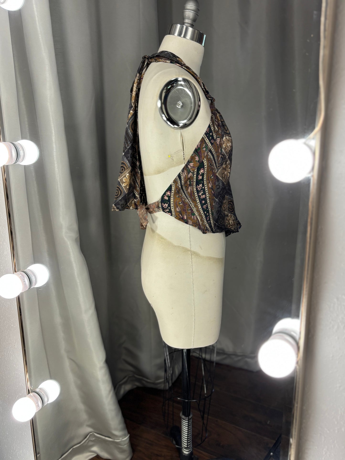 Upcycled Necktie V Top #4