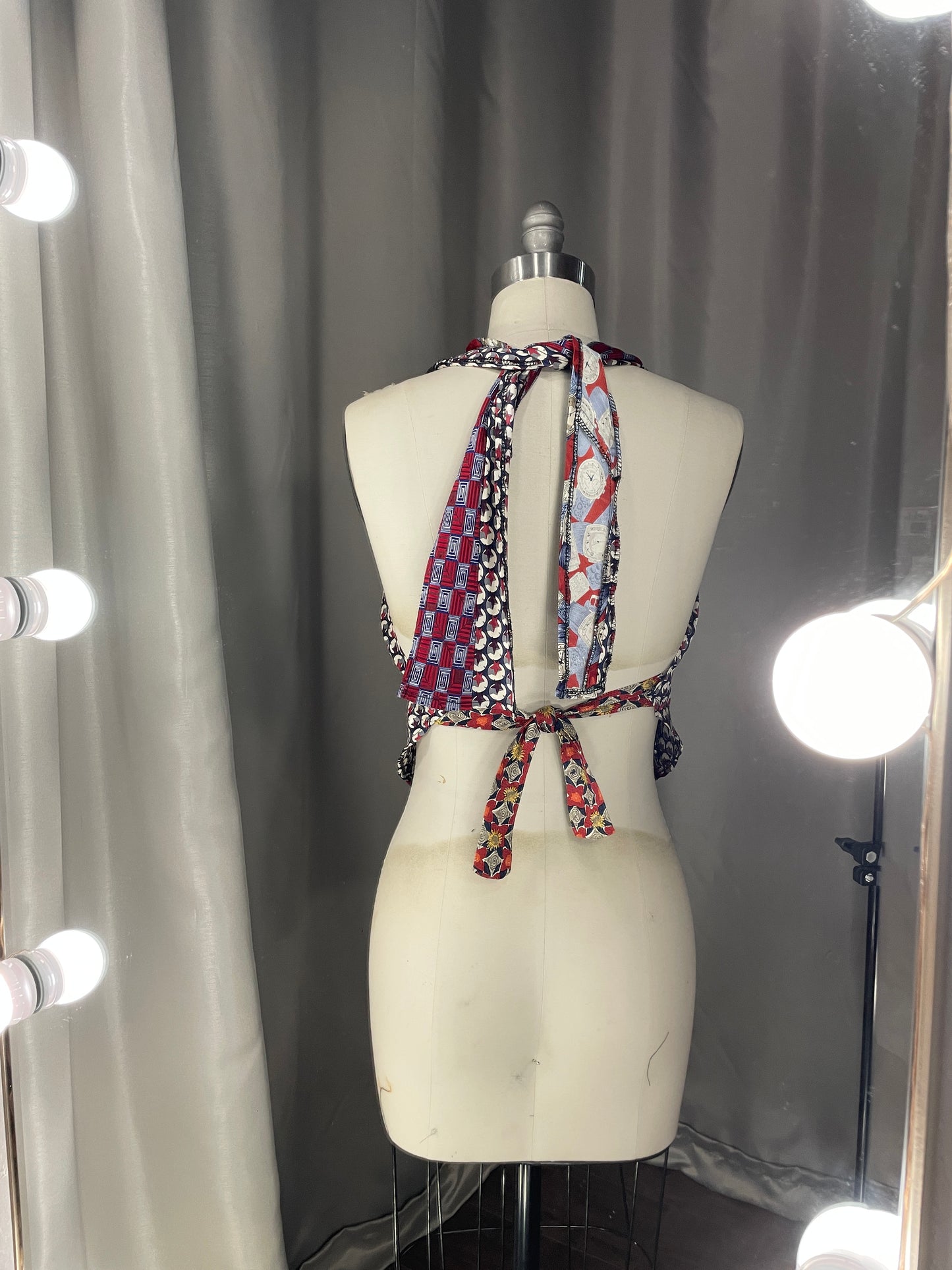 Upcycled Necktie V Top #6