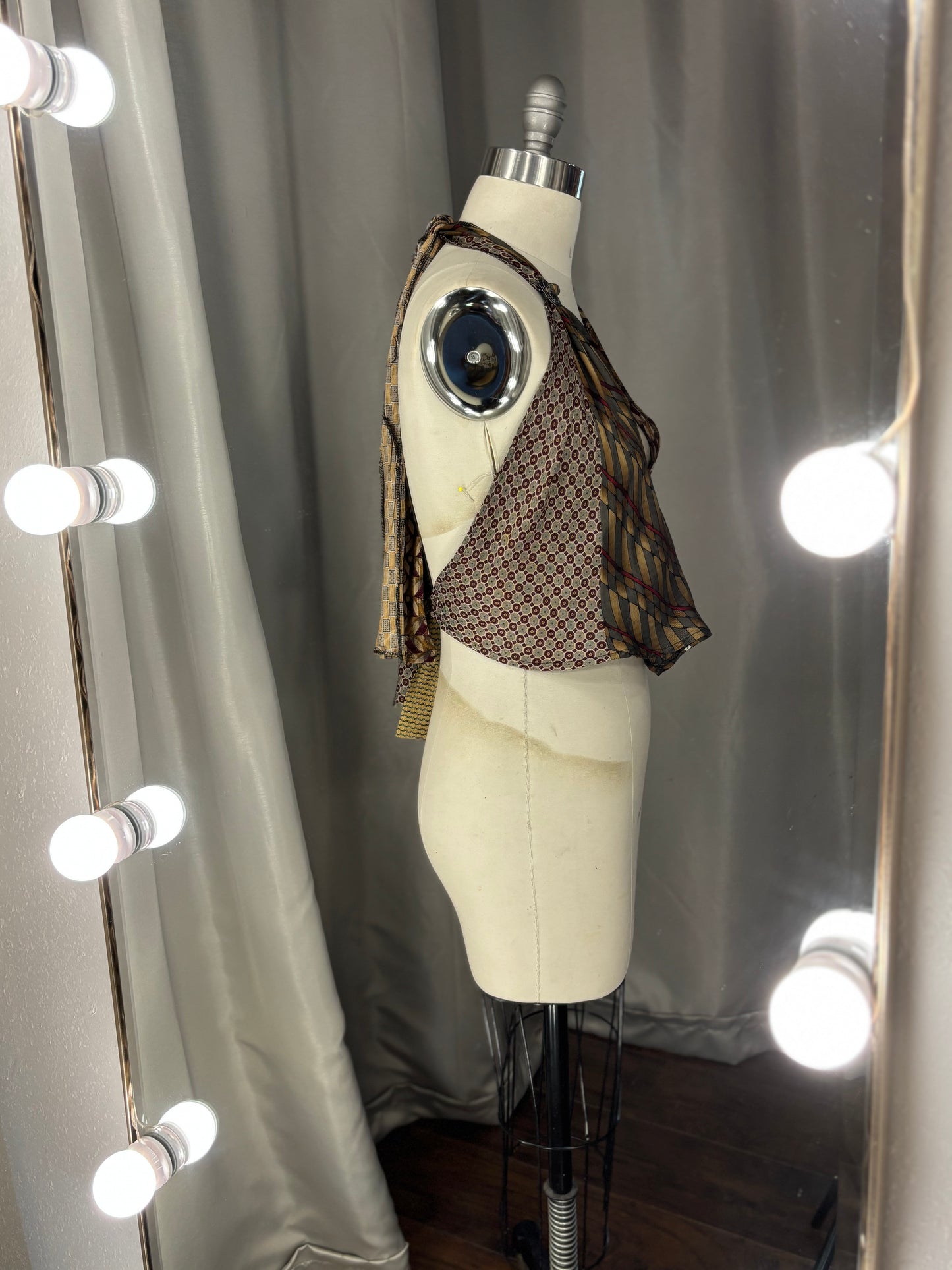 Upcycled Necktie V Top #3