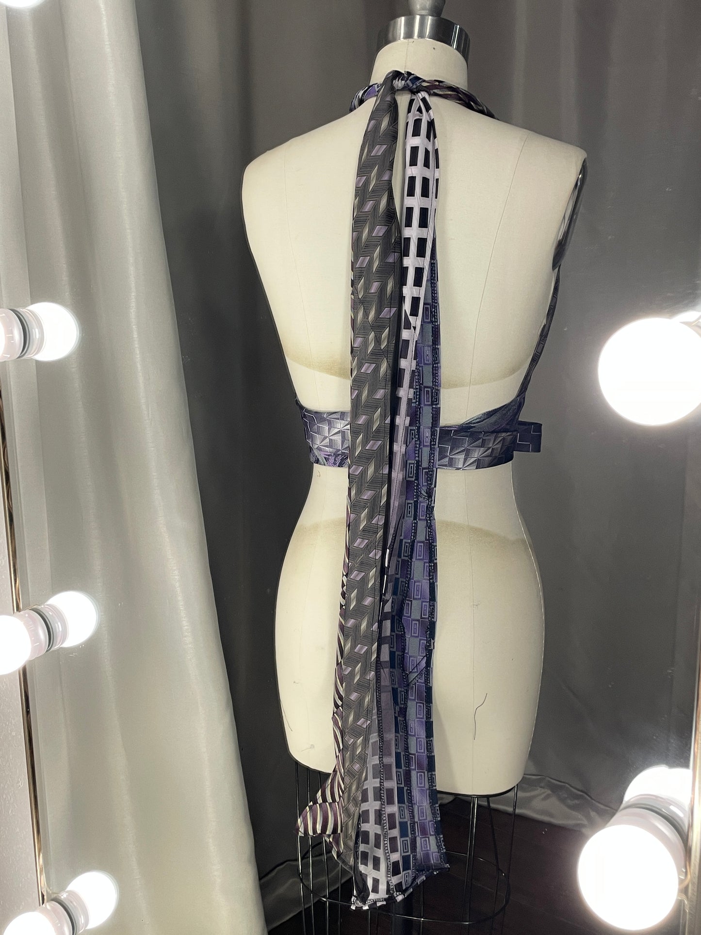 Upcycled Necktie Halter Top #8