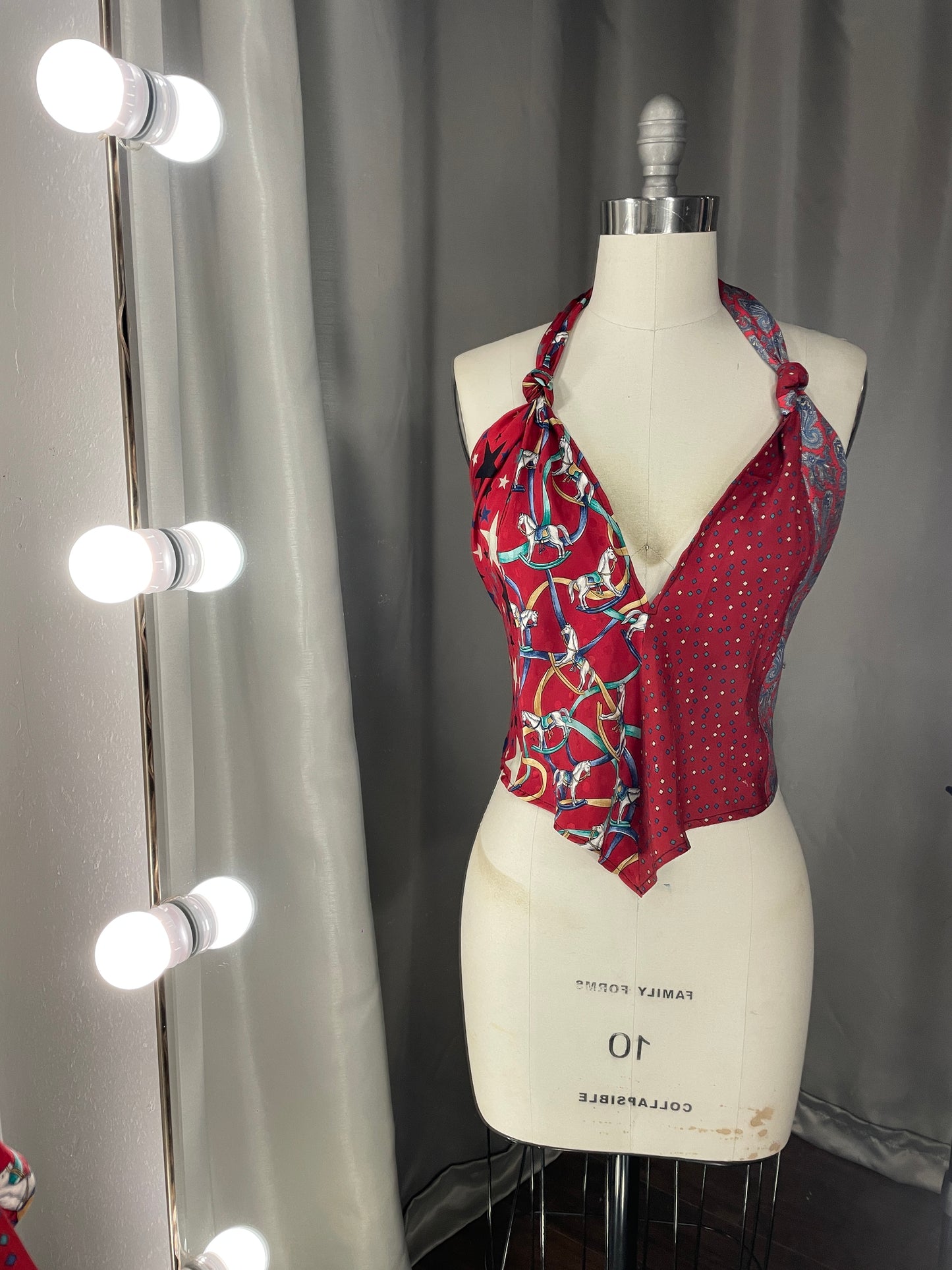 Upcycled Necktie V Top #8