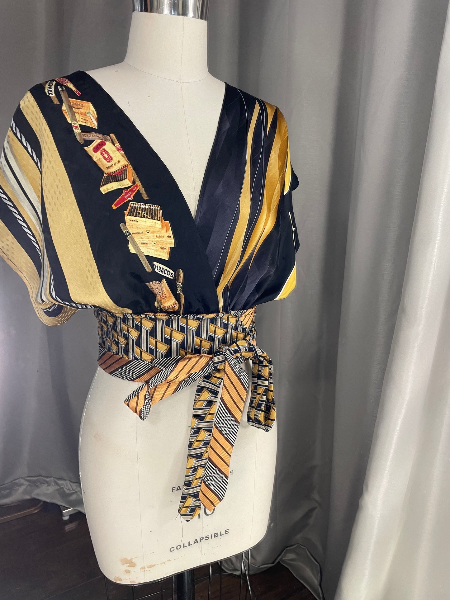 Upcycled Necktie Halter Top #6