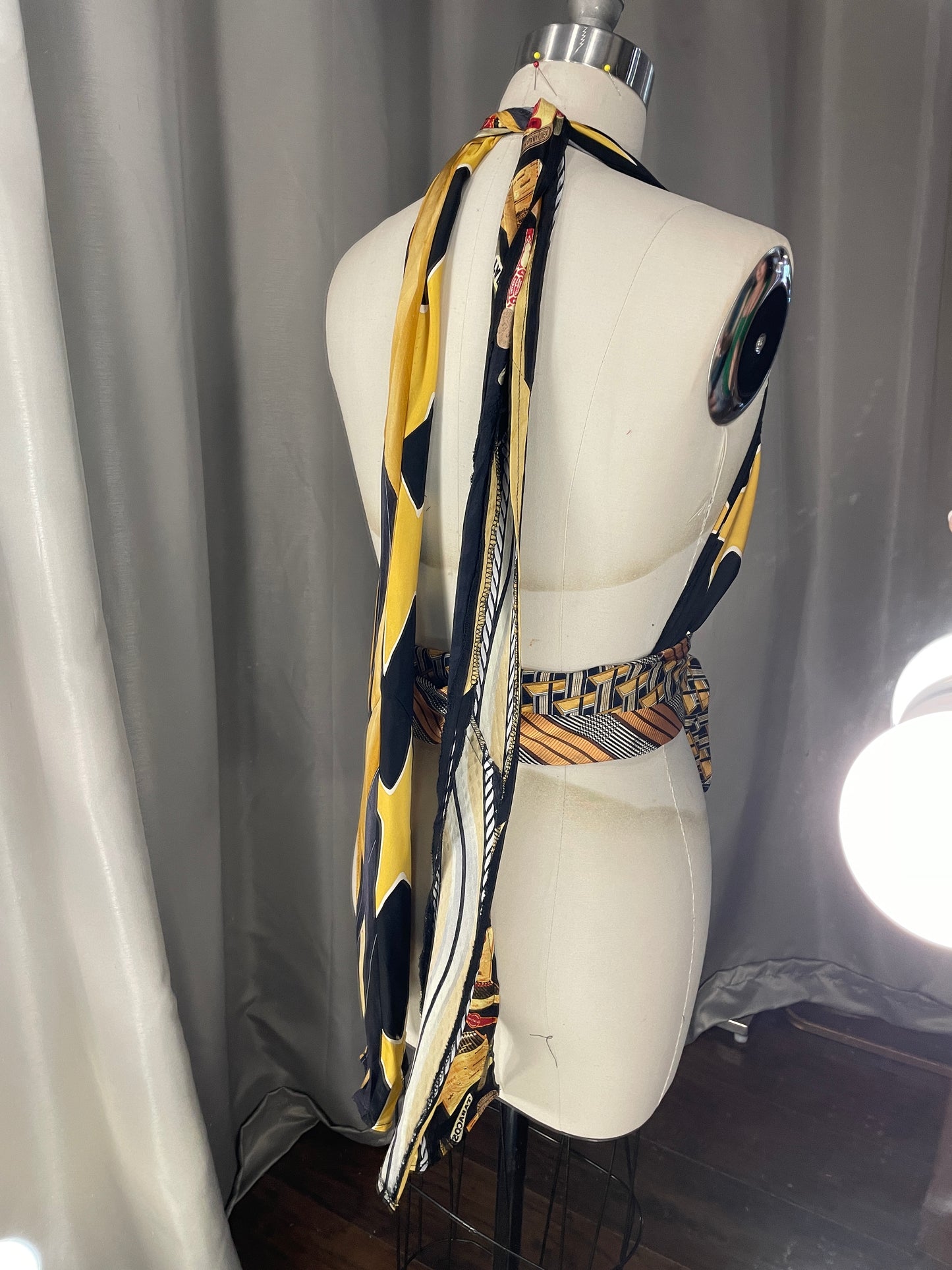 Upcycled Necktie Halter Top #6