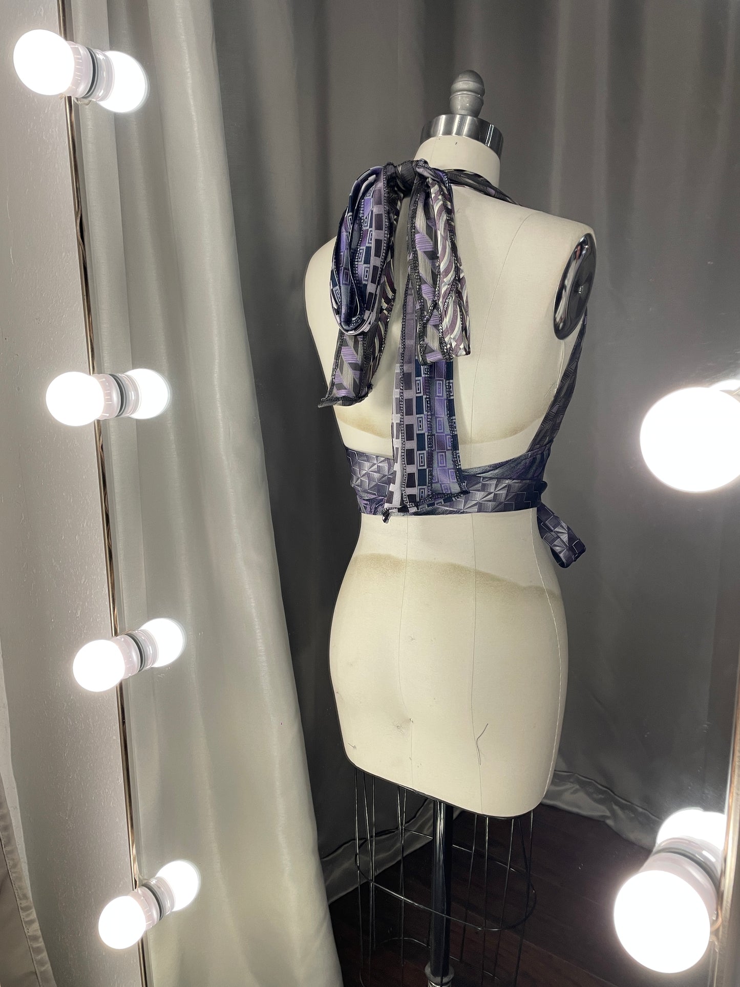 Upcycled Necktie Halter Top #8