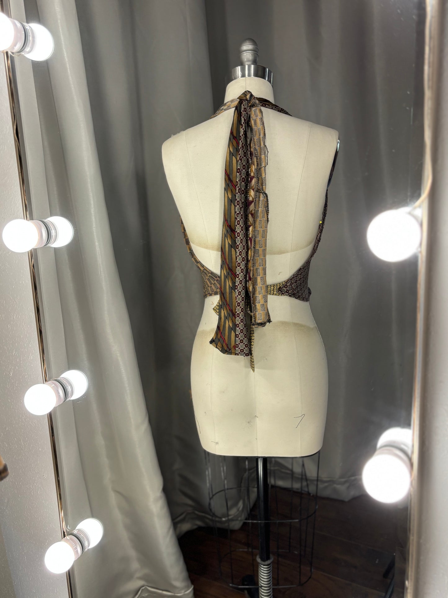 Upcycled Necktie V Top #3