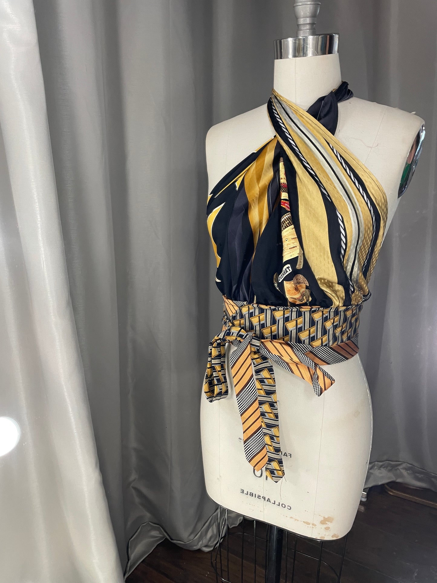 Upcycled Necktie Halter Top #6