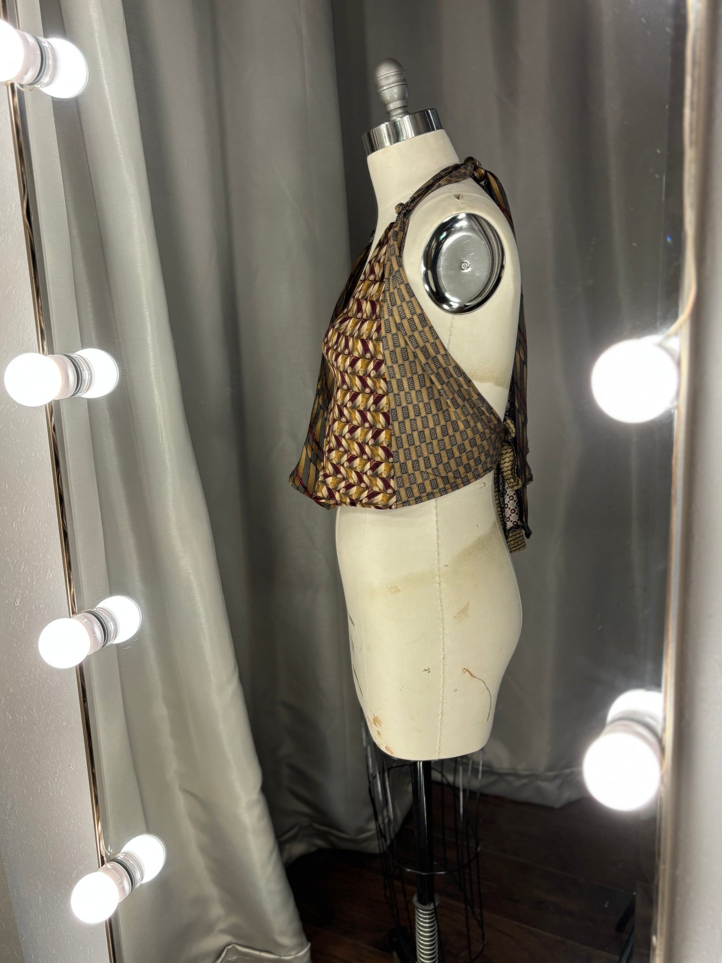 Upcycled Necktie V Top #3