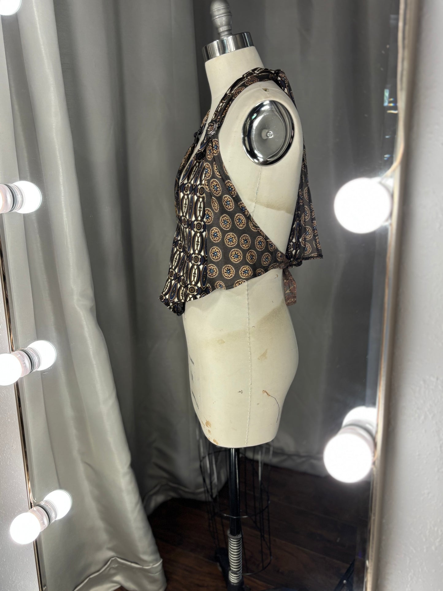Upcycled Necktie V Top #4