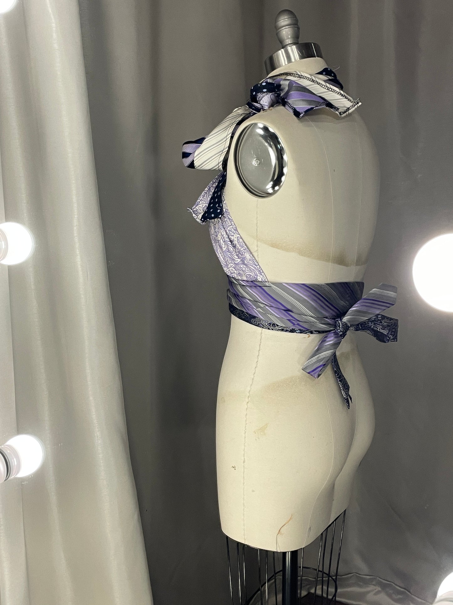 Upcycled Necktie Halter Top #8