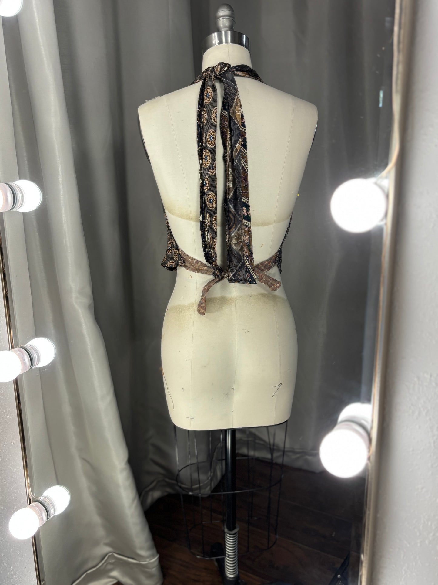 Upcycled Necktie V Top #4
