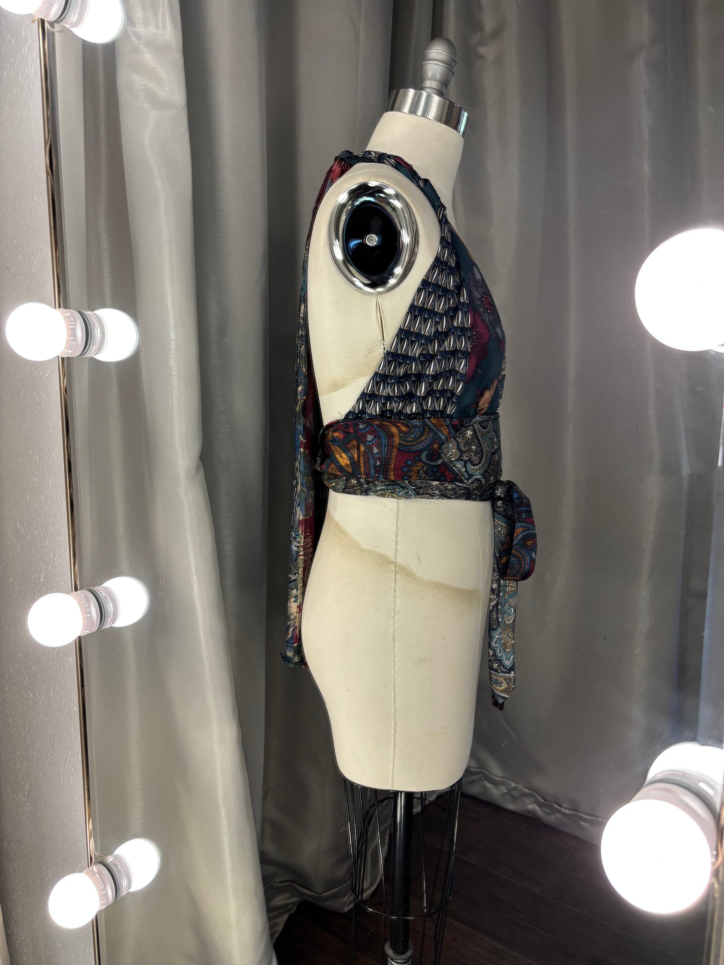 Upcycled Necktie Halter Top #2