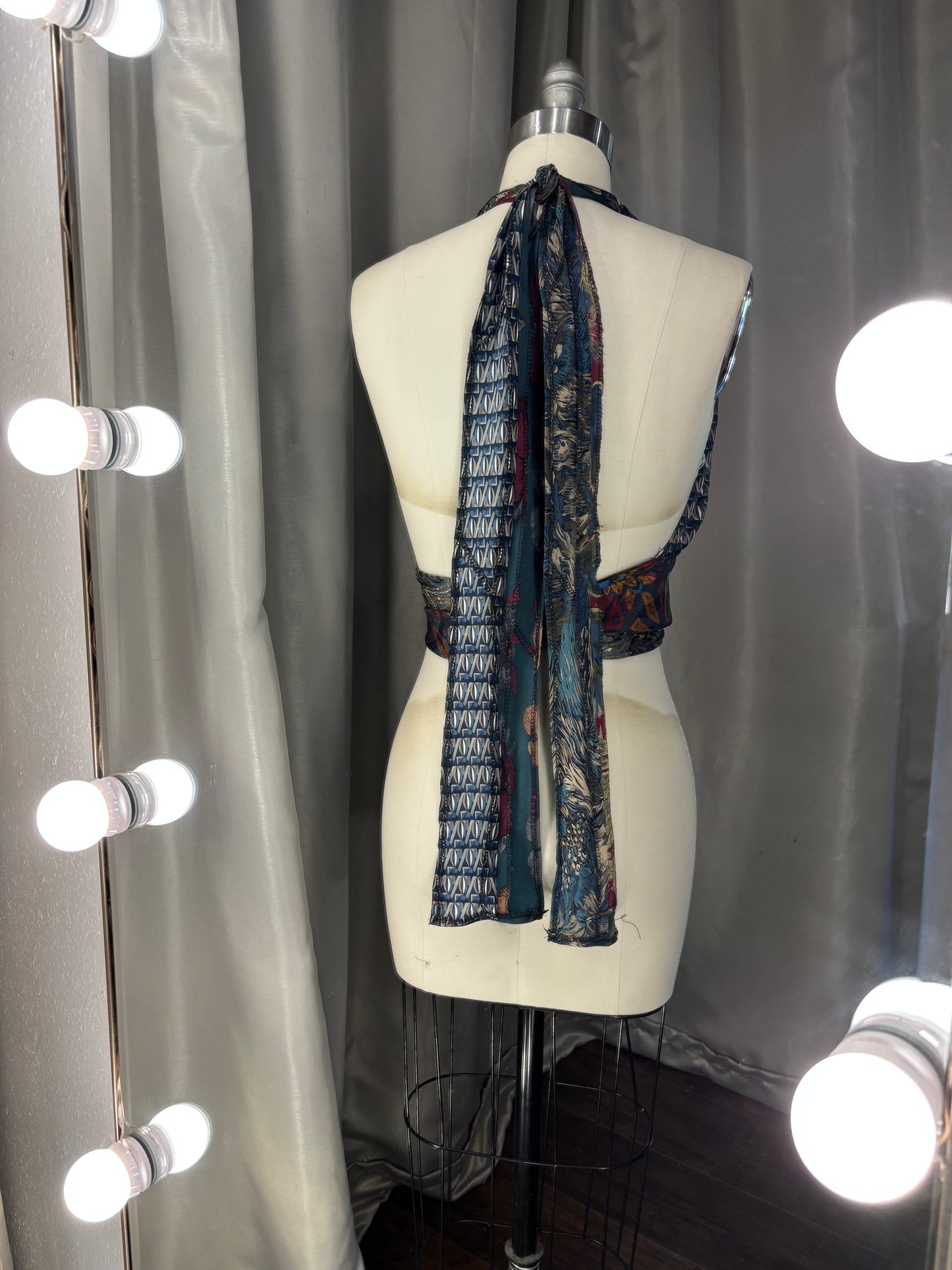 Upcycled Necktie Halter Top #2