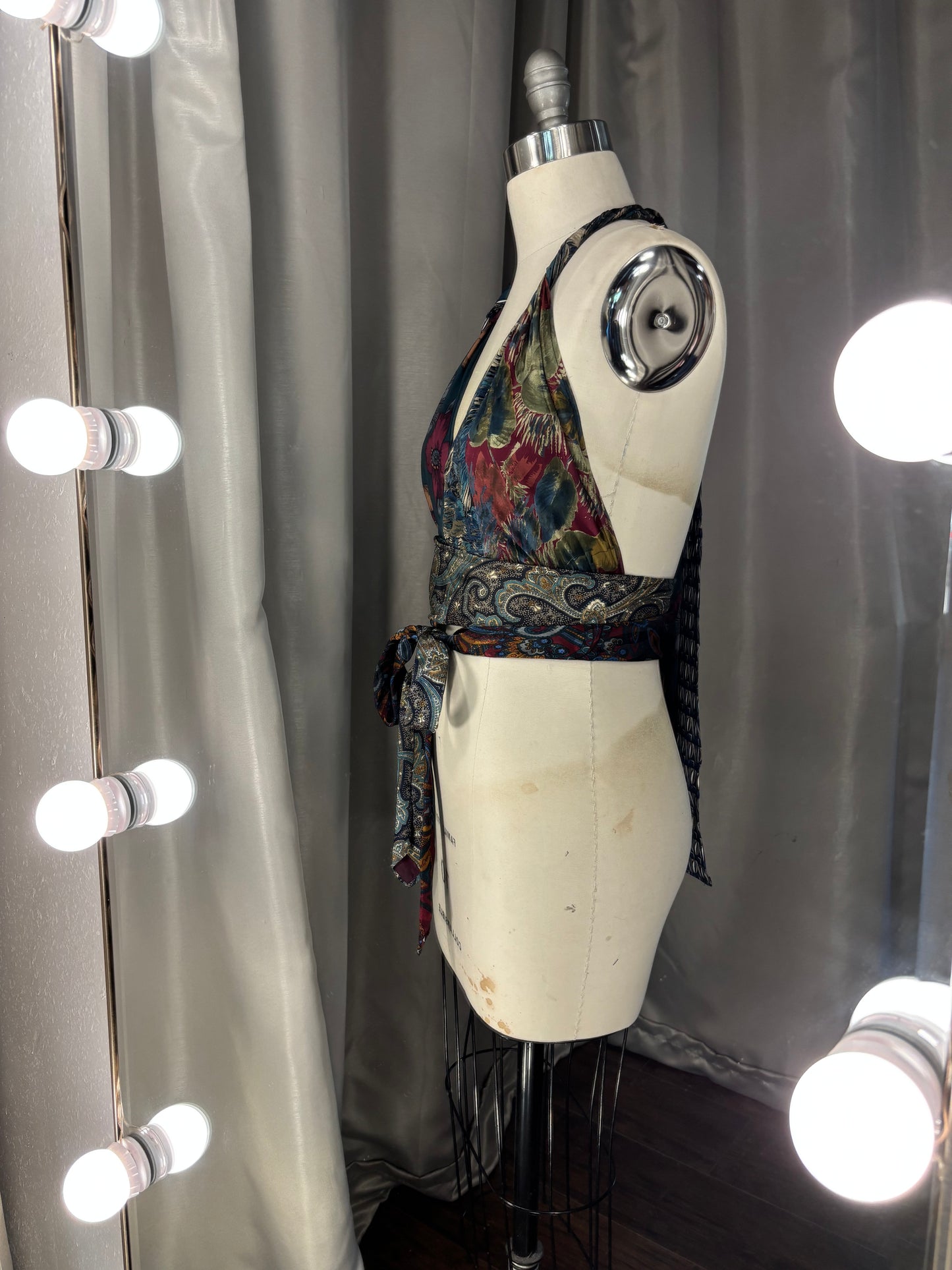 Upcycled Necktie Halter Top #2