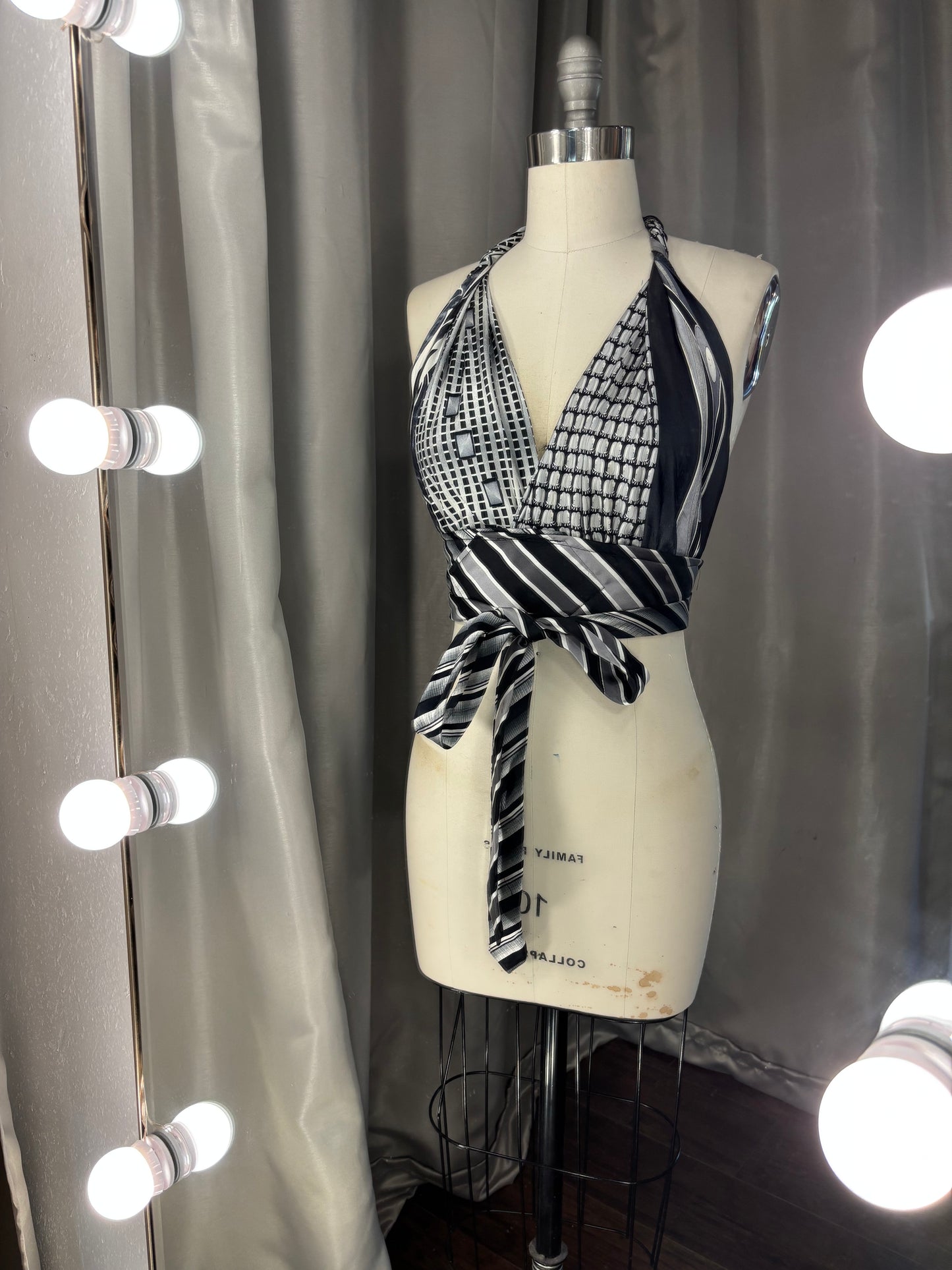 Upcycled Necktie Halter Top #4