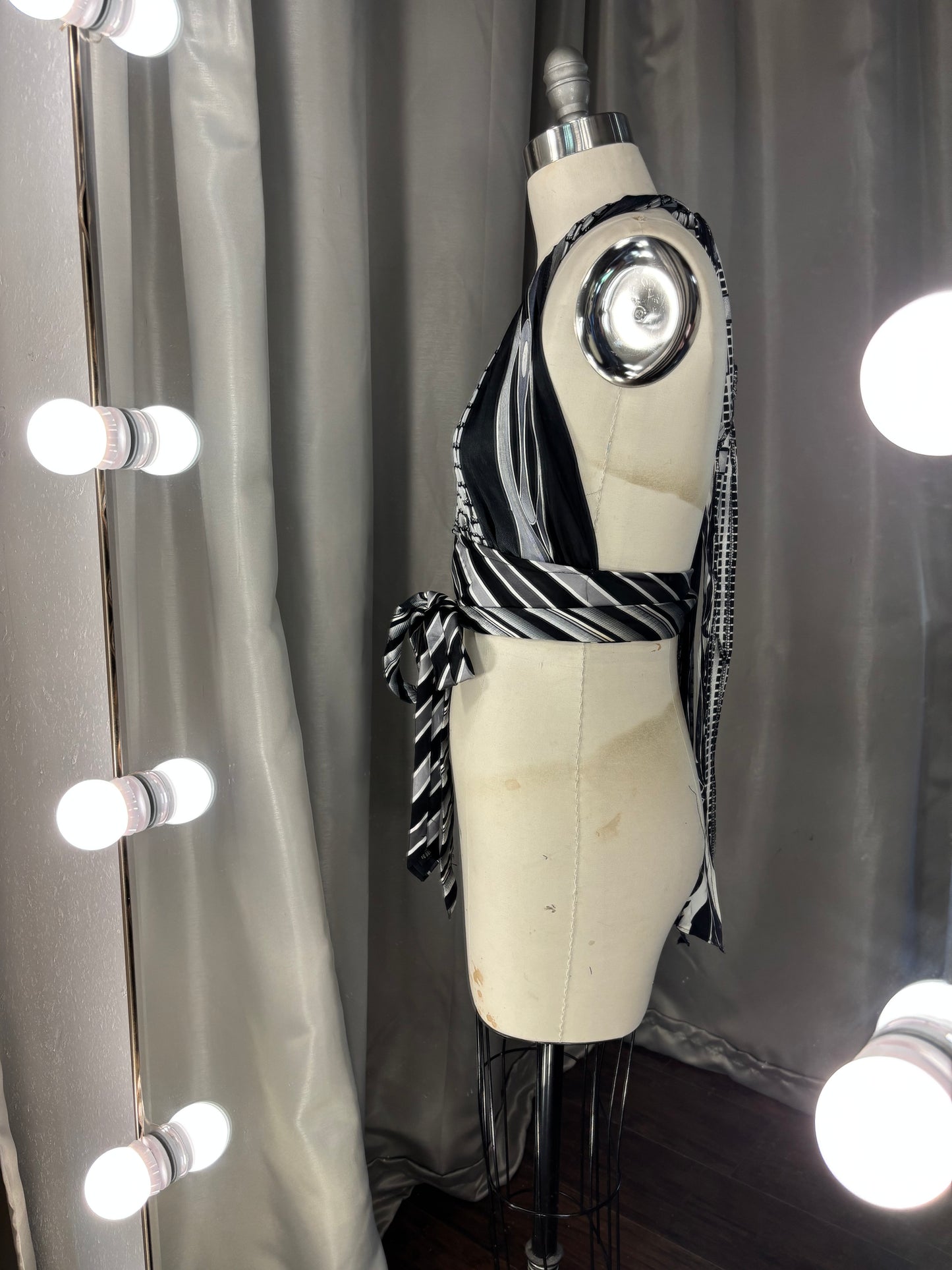 Upcycled Necktie Halter Top #4