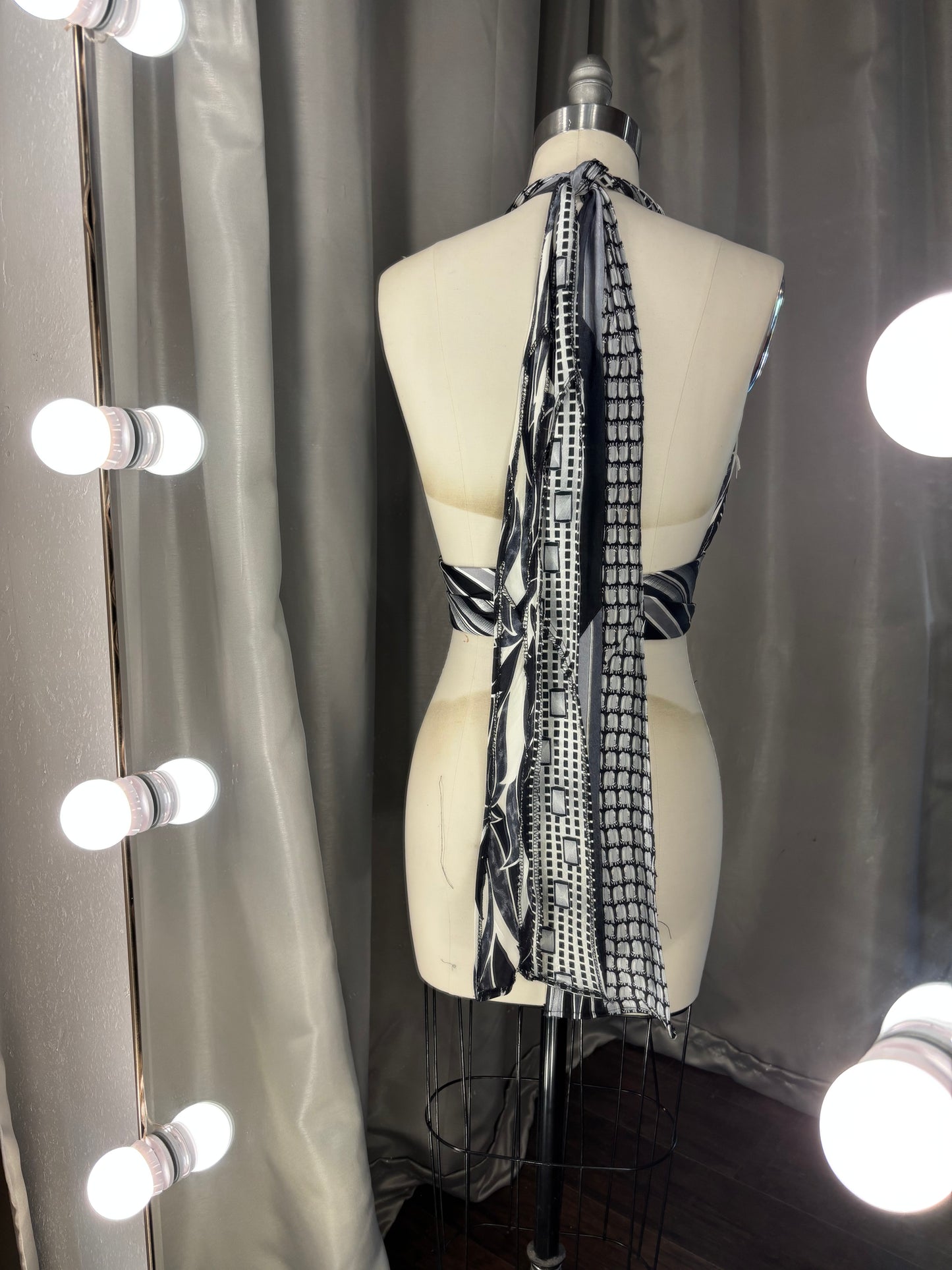 Upcycled Necktie Halter Top #4