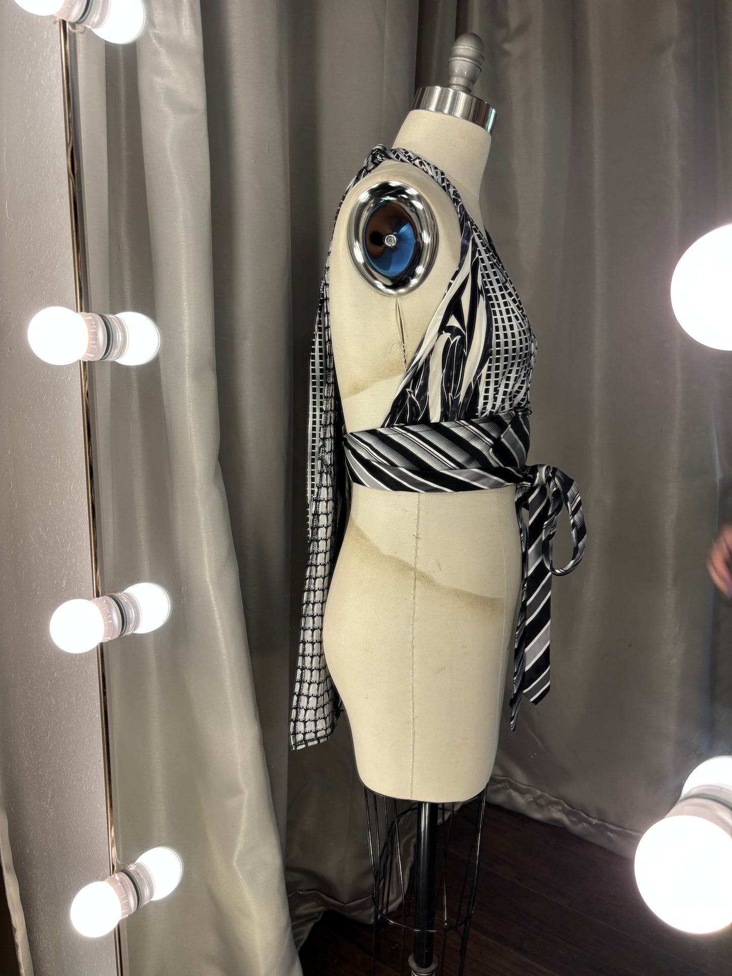 Upcycled Necktie Halter Top #4