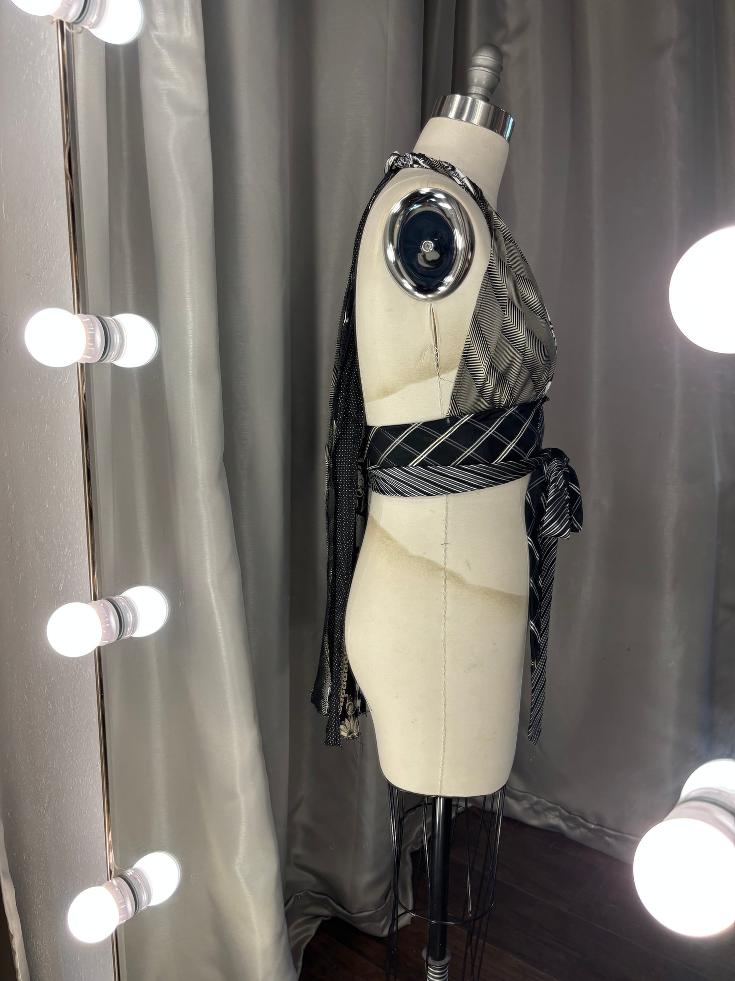 Upcycled Necktie Halter Top #5