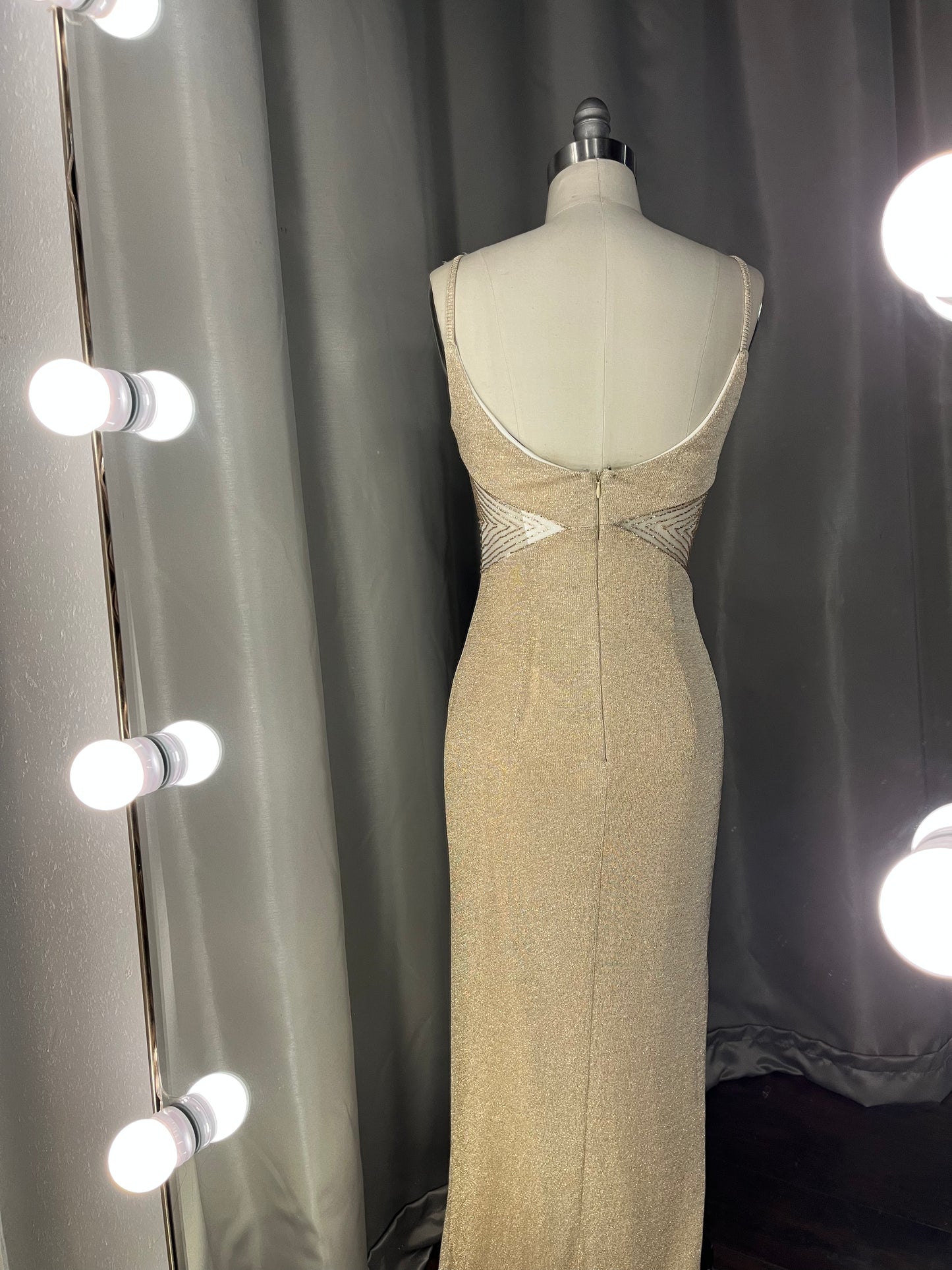 Vintage Champagne Evening Gown