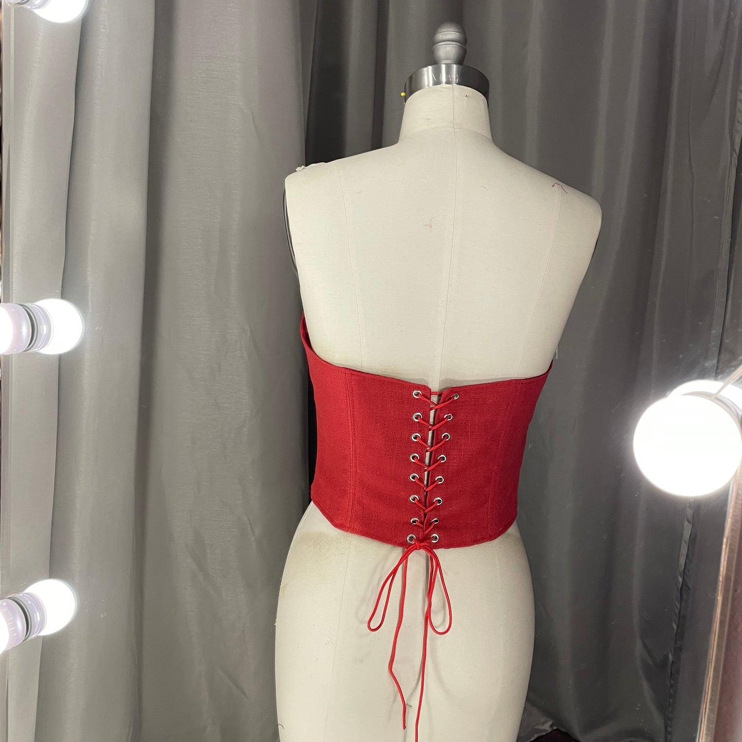 Red Crop Blazer Corset Combo