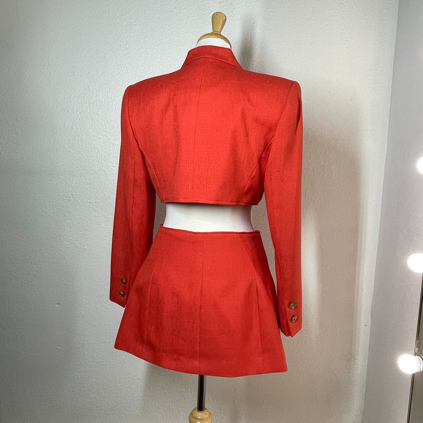Tangerine Crop Blazer Set