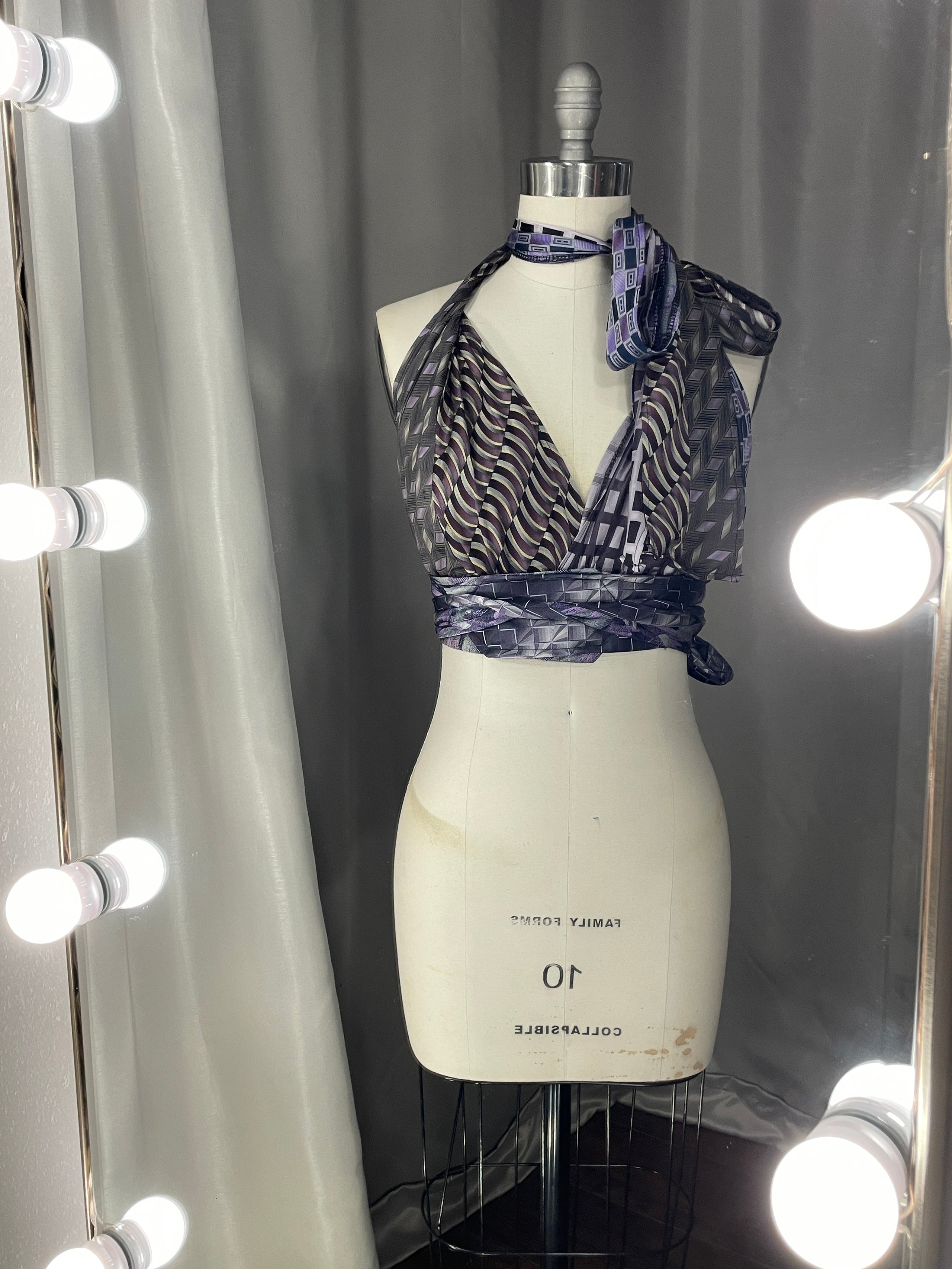 Upcycled Necktie Halter Top #8