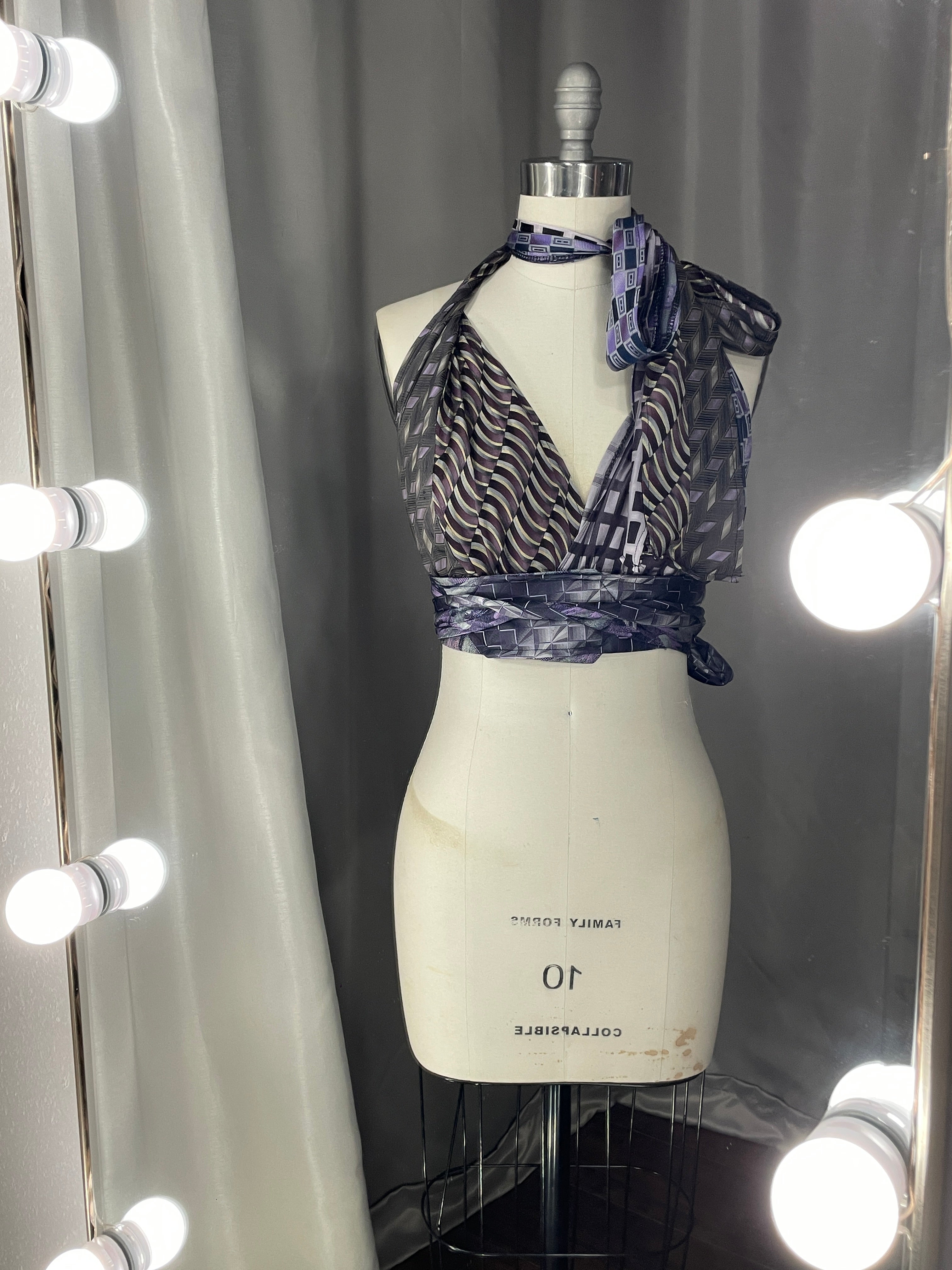 Upcycled Necktie Halter Top #8