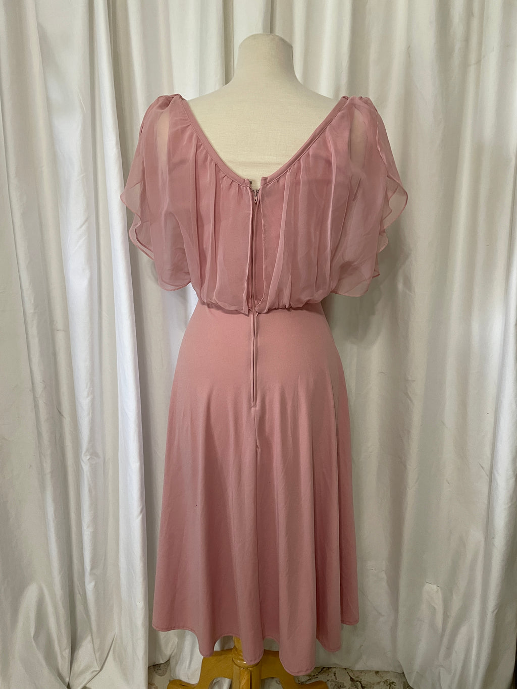 1970s Dusty Rose Disco Dress