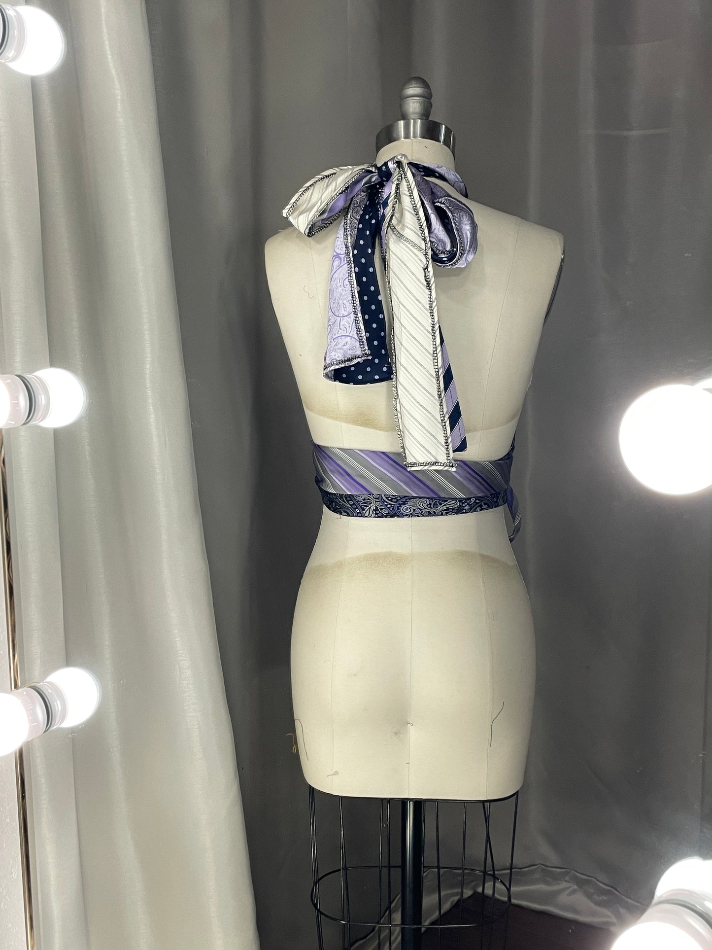 Upcycled Necktie Halter Top #9