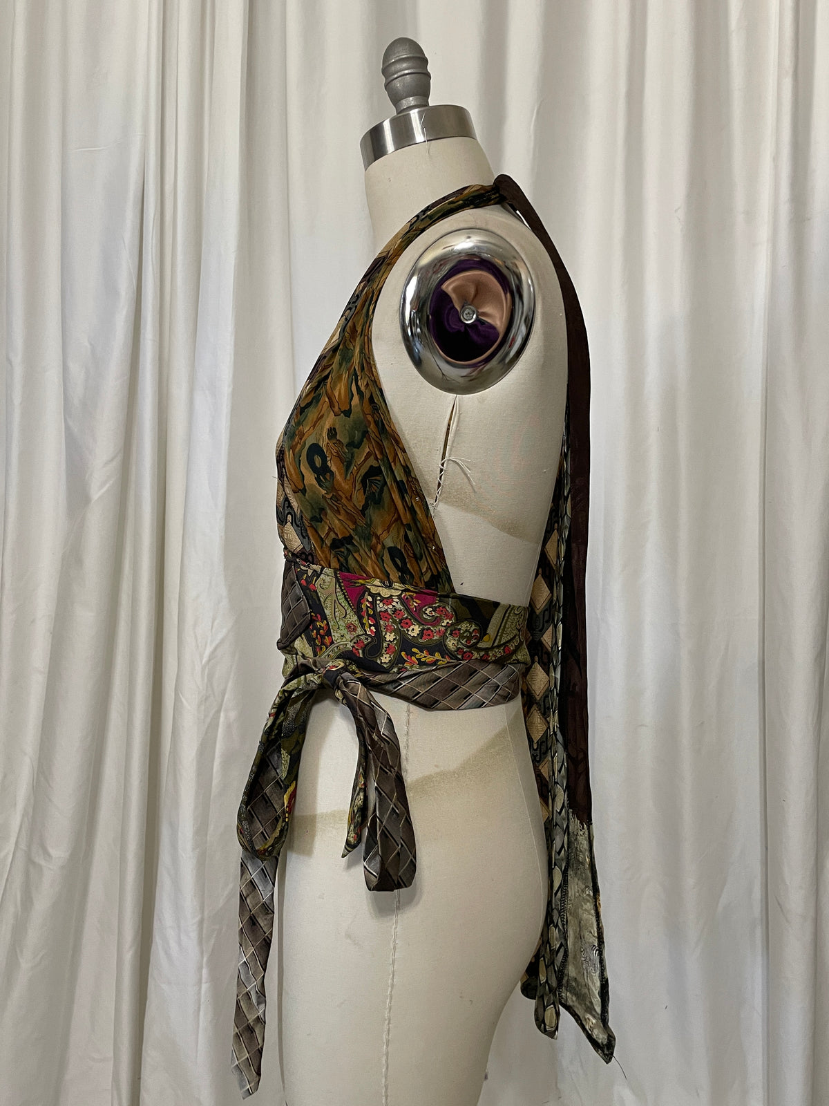Upcycled Necktie Halter Top #25