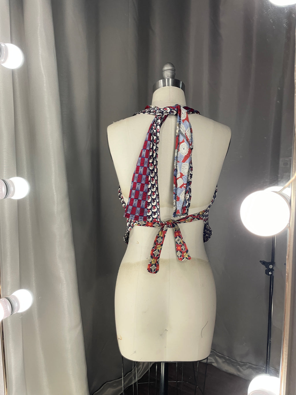 Upcycled Necktie V Top #6