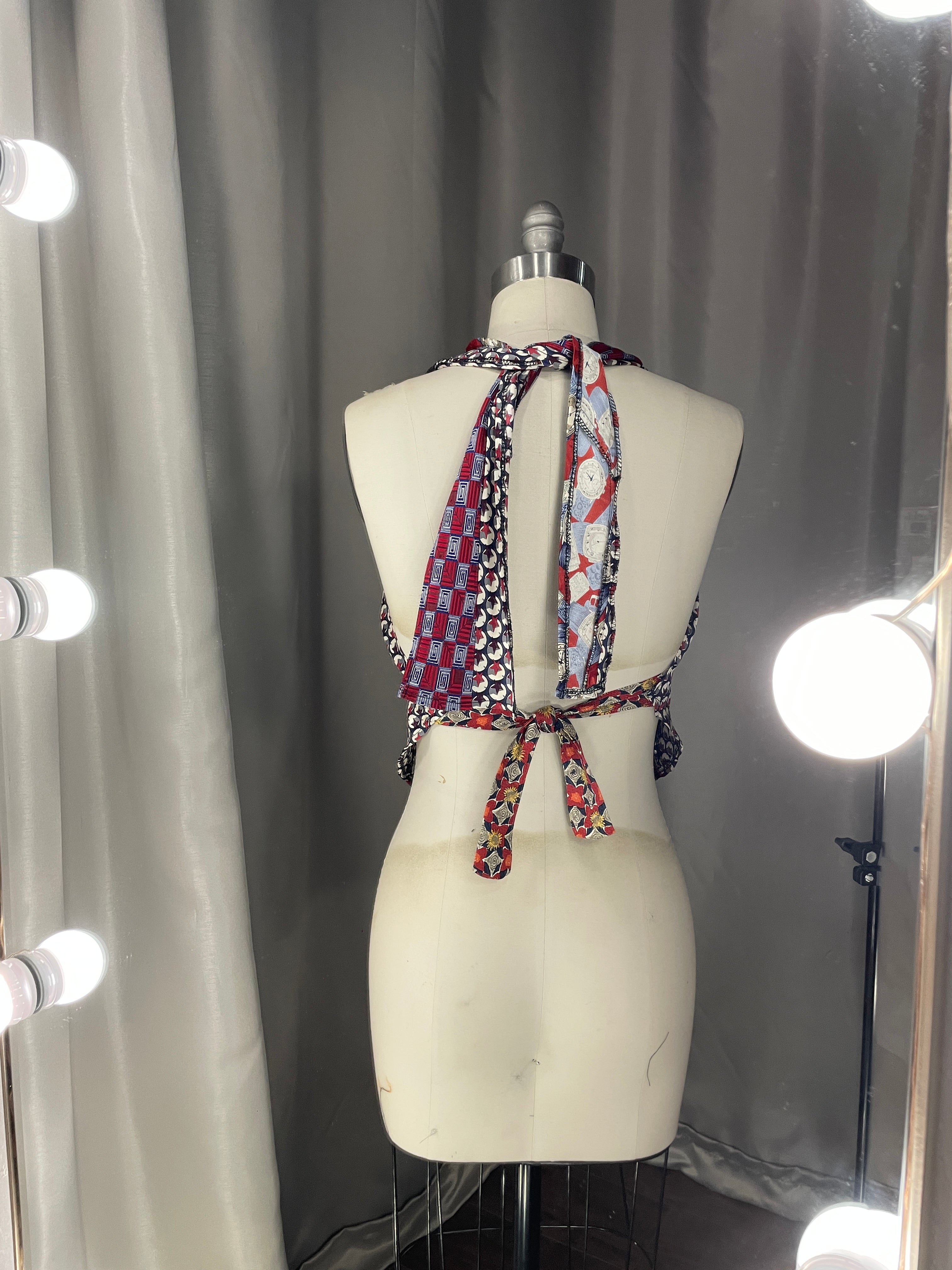 Upcycled Necktie V Top #6