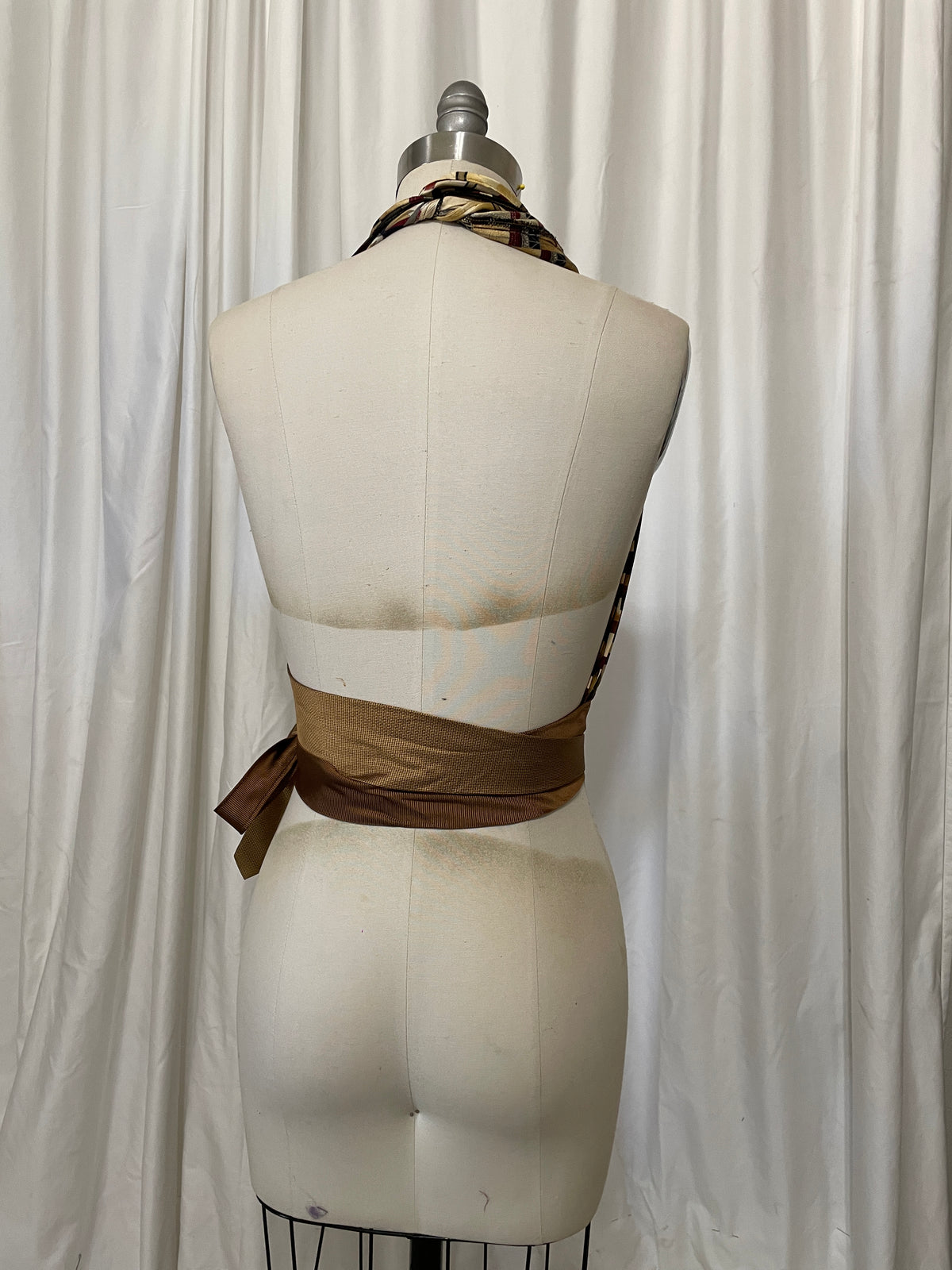 Upcycled Necktie Halter Top #24