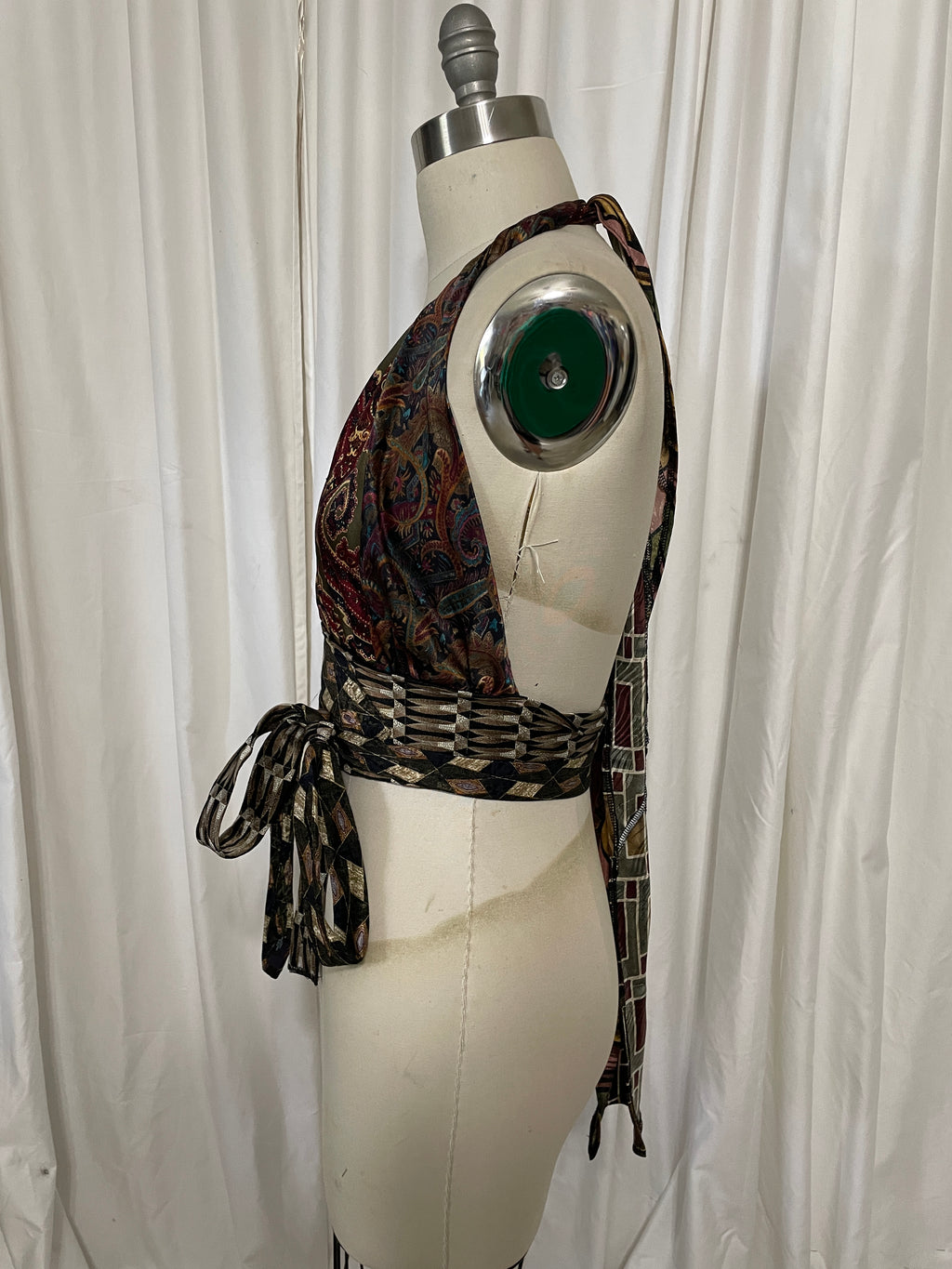 Upcycled Necktie Halter Top #21