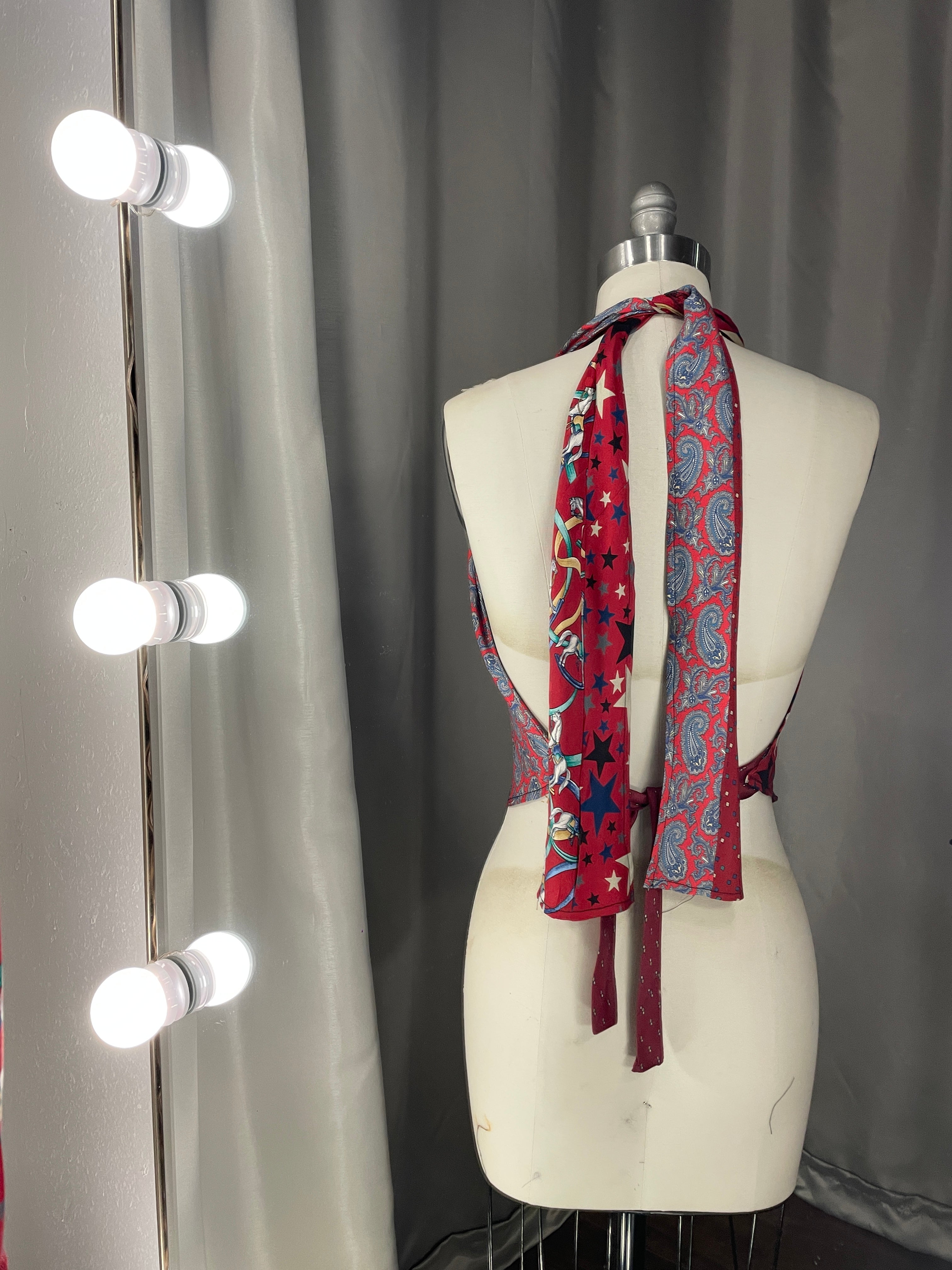 Upcycled Necktie V Top #8