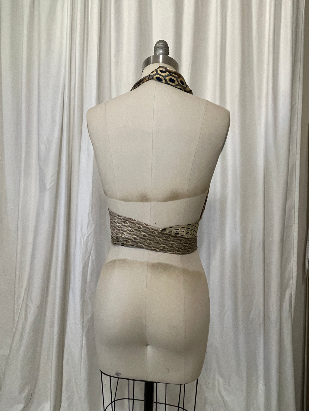 Upcycled Necktie Halter Top #22