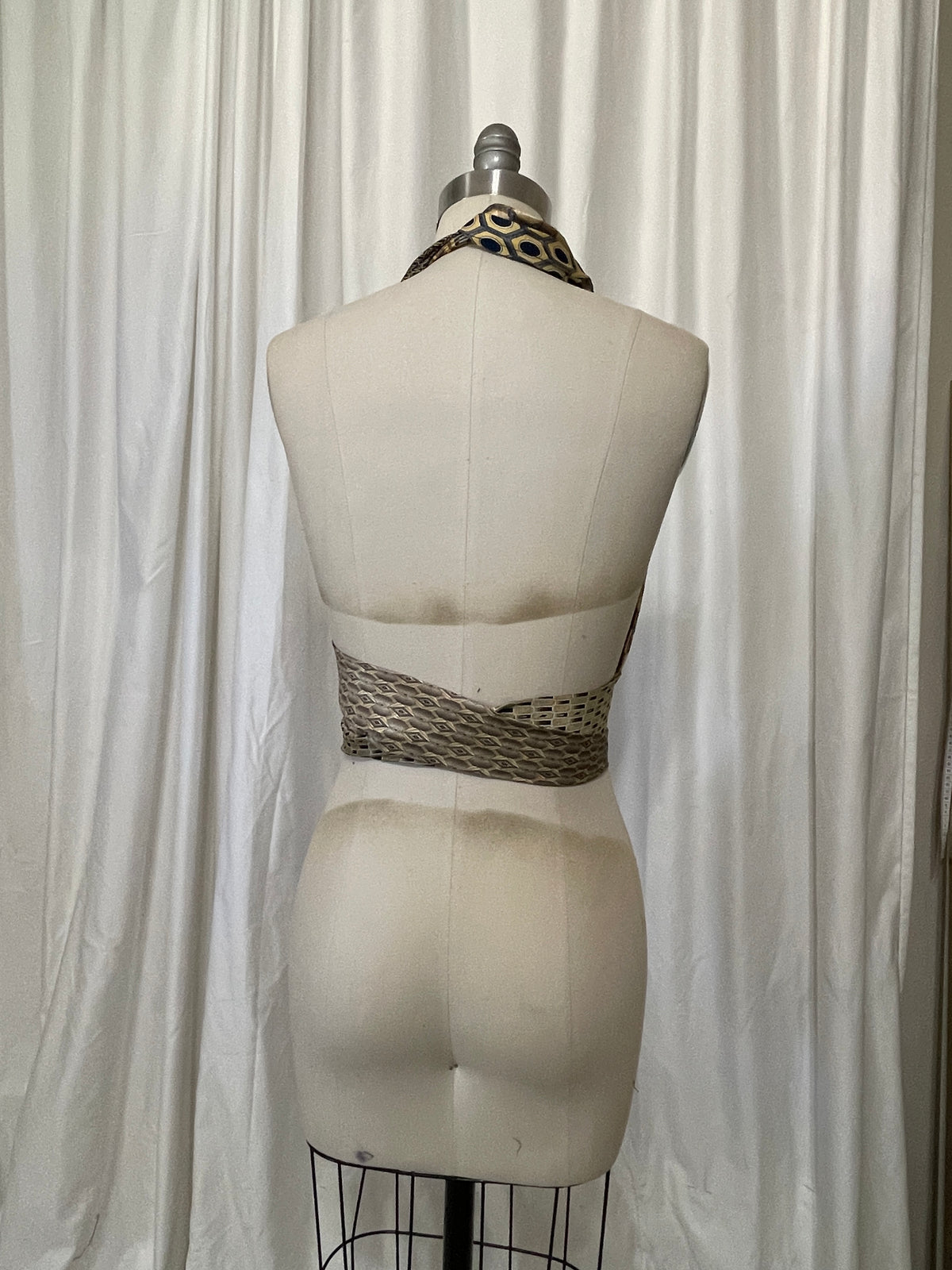Upcycled Necktie Halter Top #22