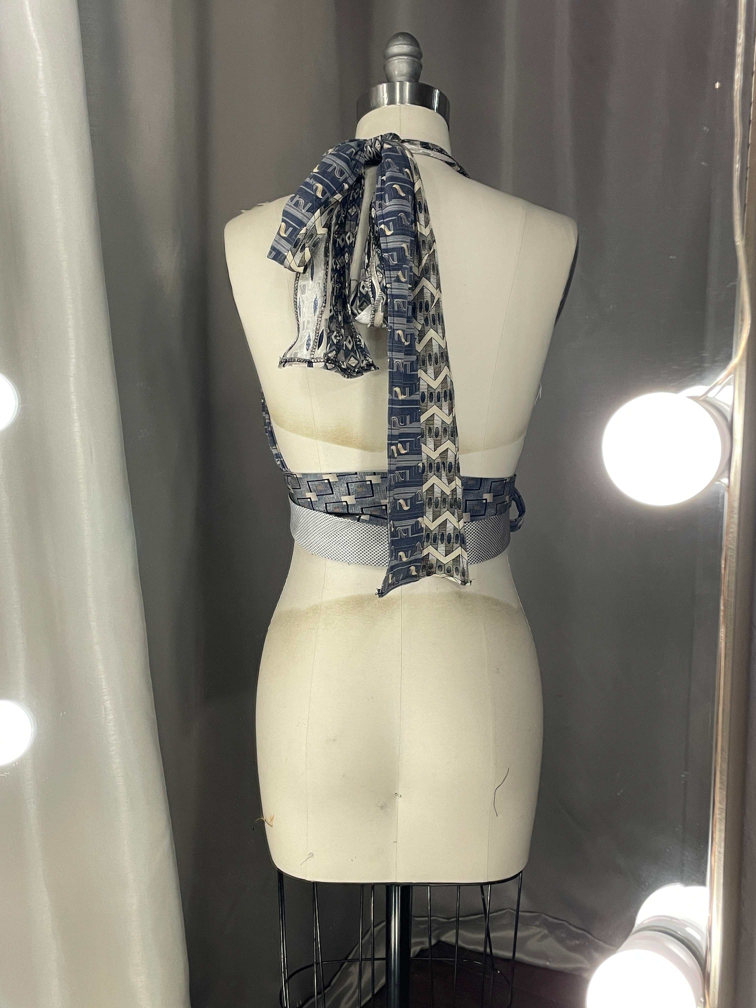 Upcycled Necktie Halter Top #10