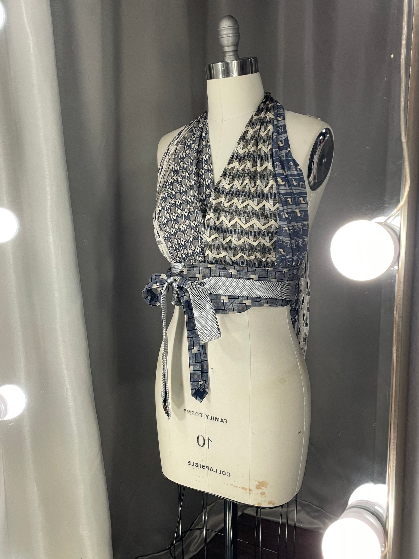 Upcycled Necktie Halter Top #10