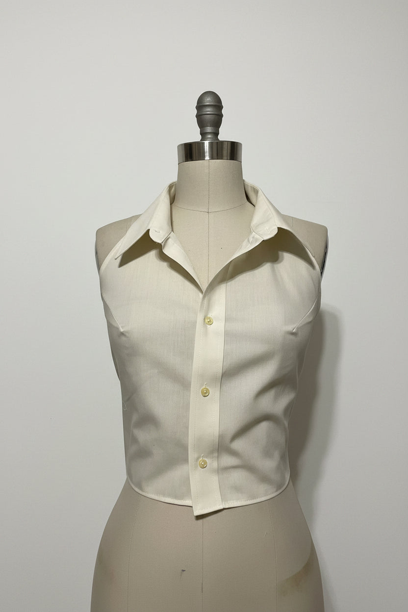 Upcycled Button Up Halter #4