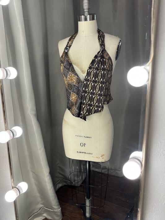 Upcycled Necktie V Top #4