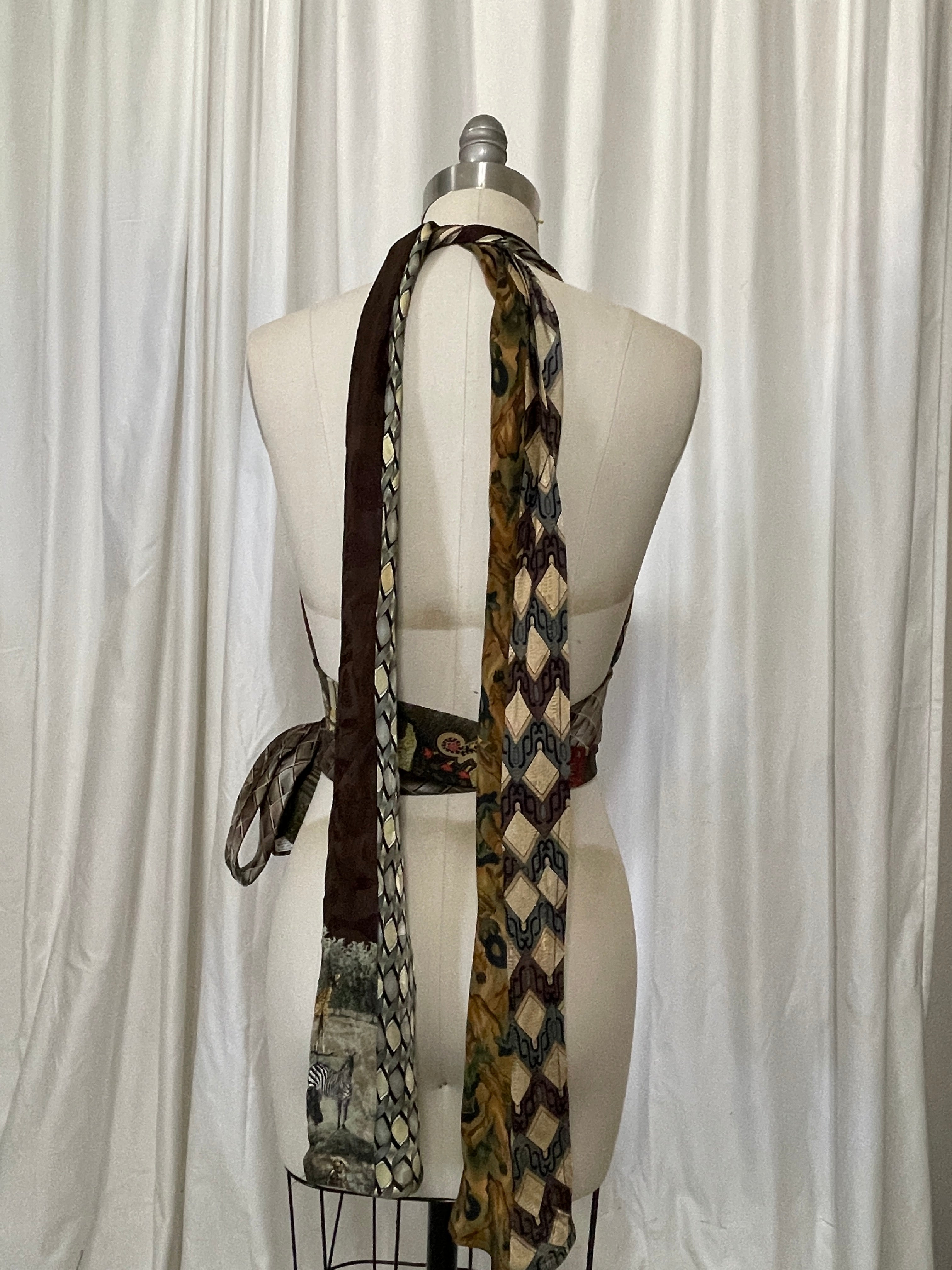 Upcycled Necktie Halter Top #25