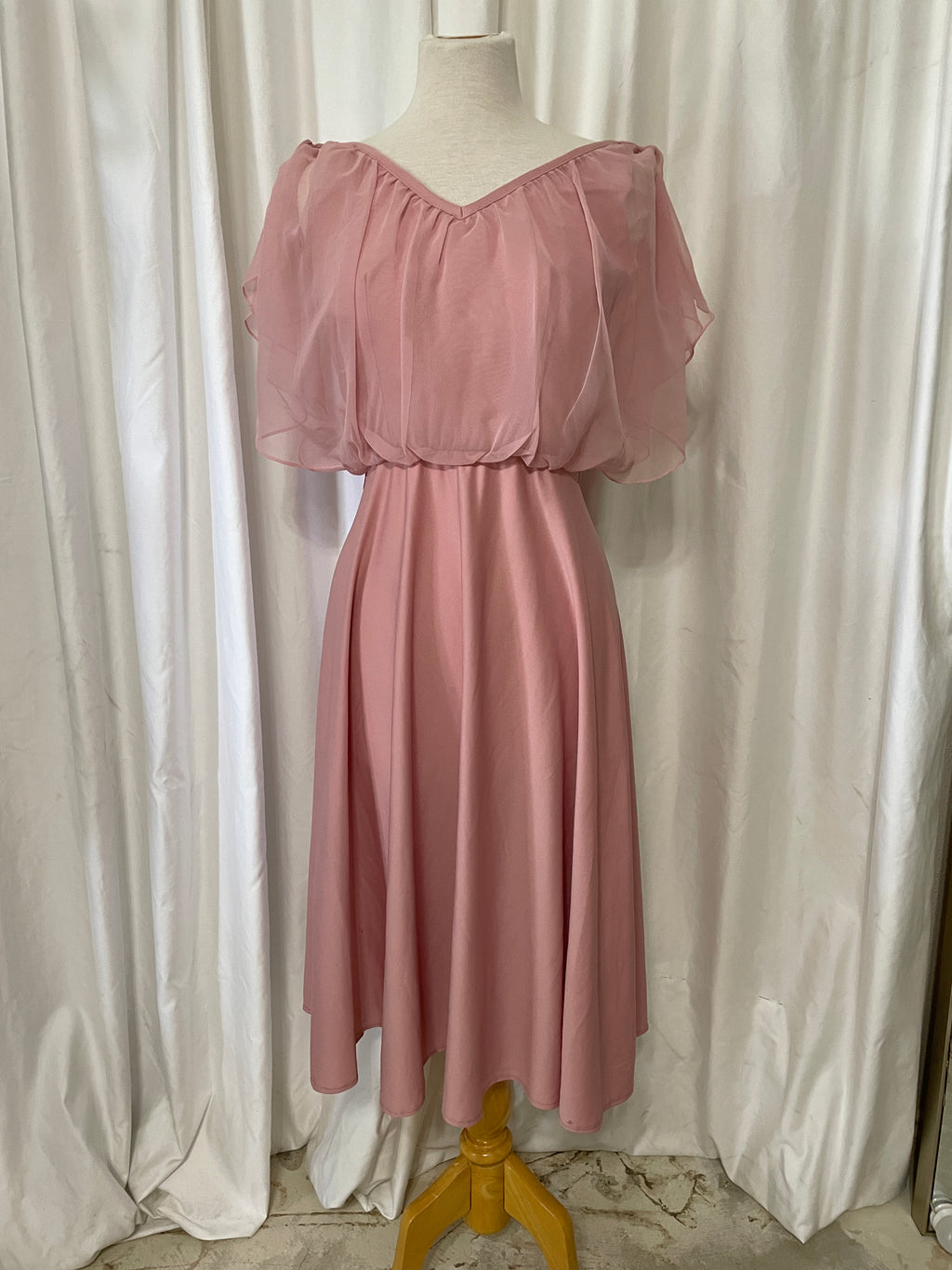 1970s Dusty Rose Disco Dress
