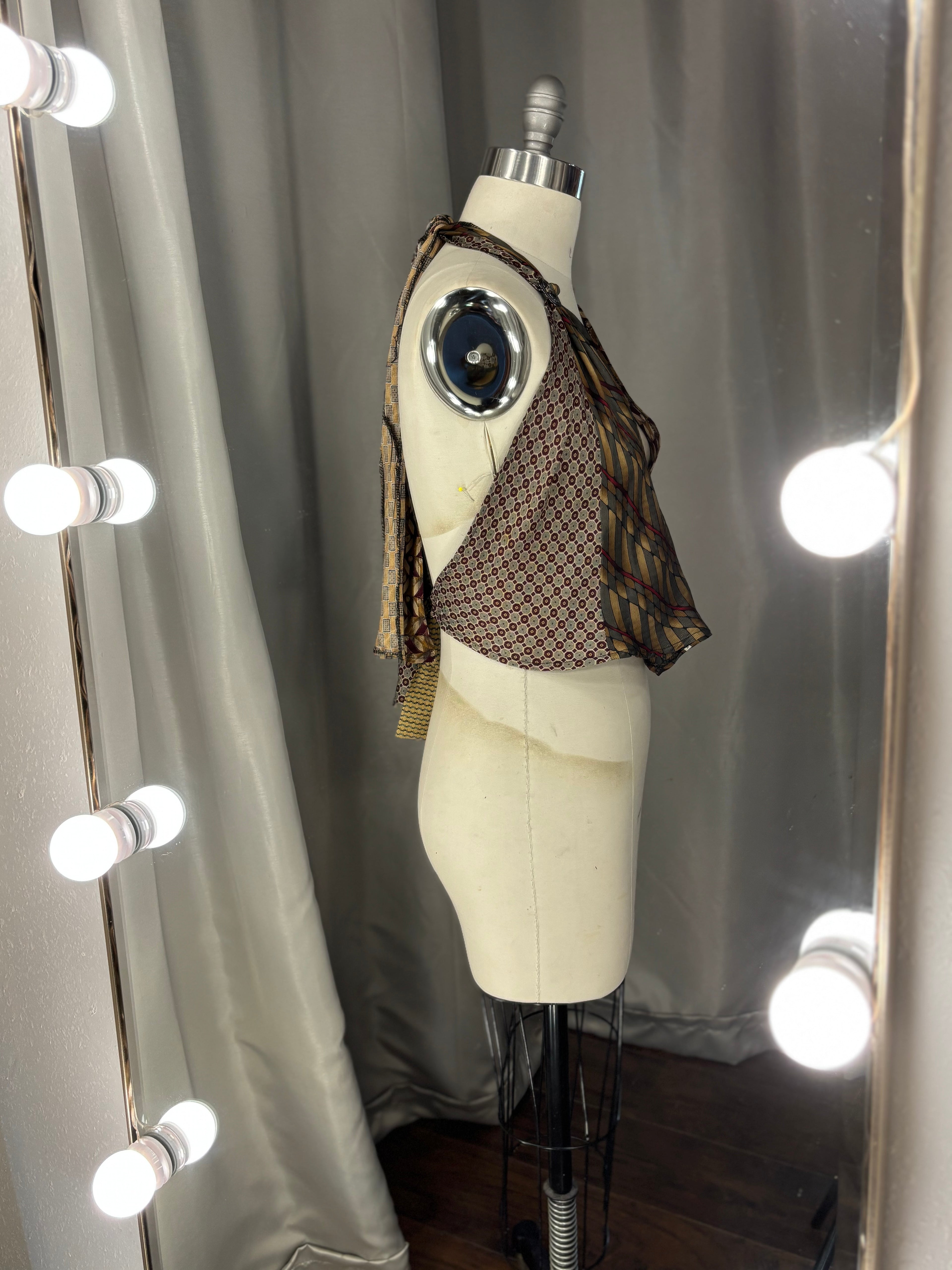 Upcycled Necktie V Top #3