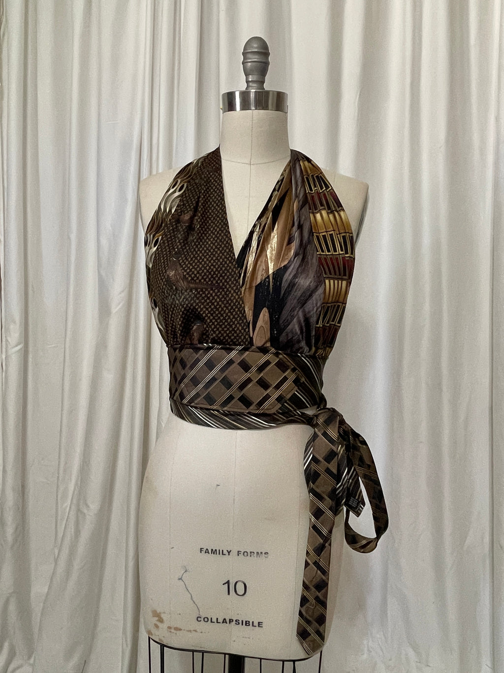 Upcycled Necktie Halter Top #26