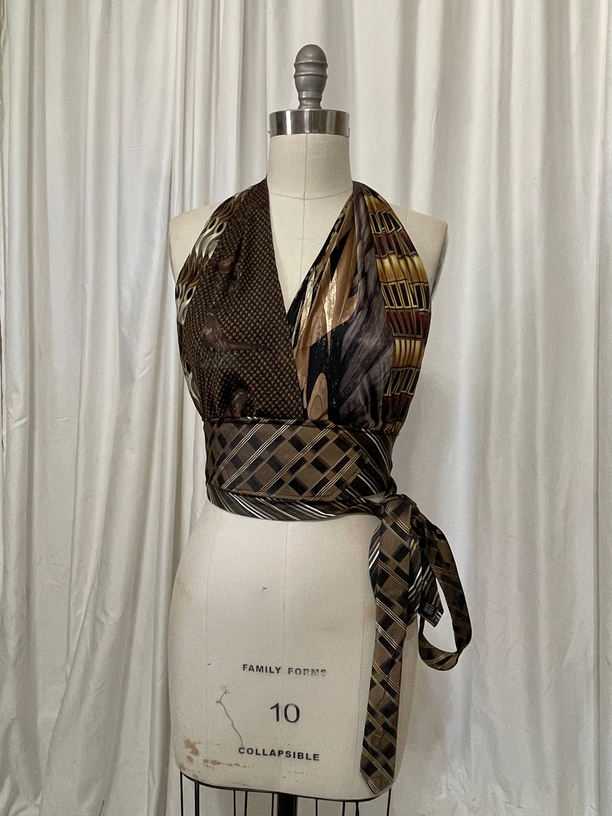 Upcycled Necktie Halter Top #26