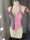 UPCYCLED Necktie Top V PINK