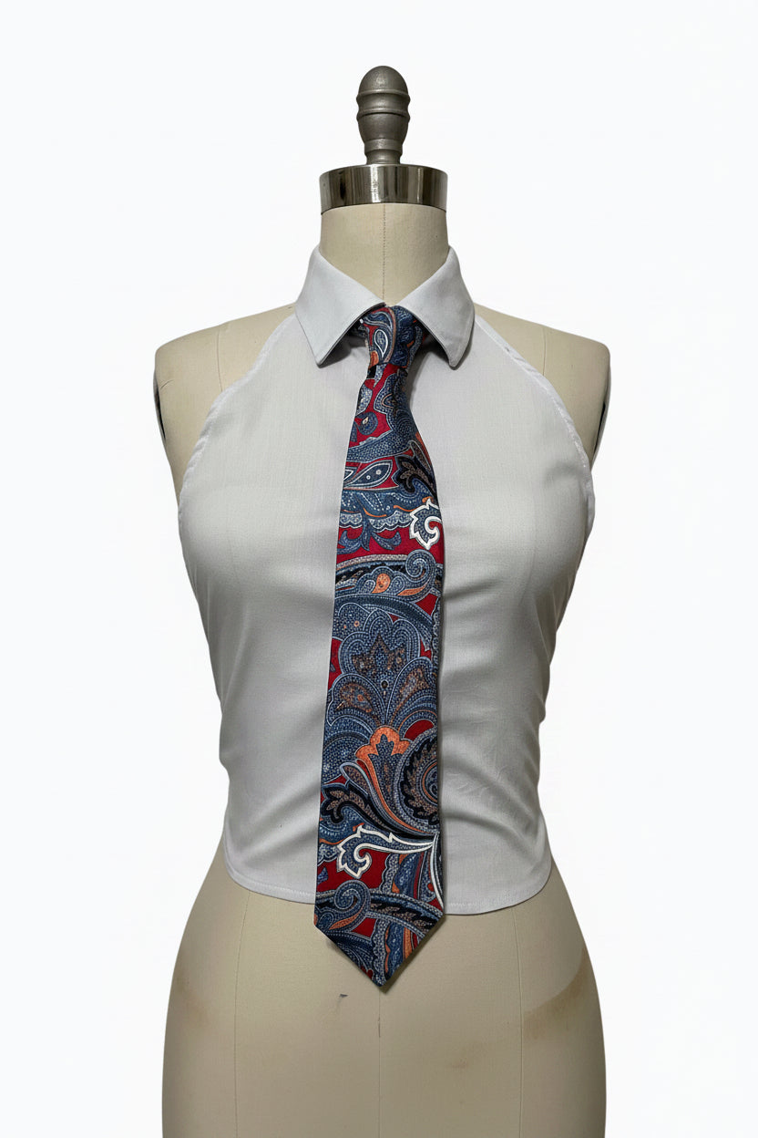 Upcycled Button Up Halter #7