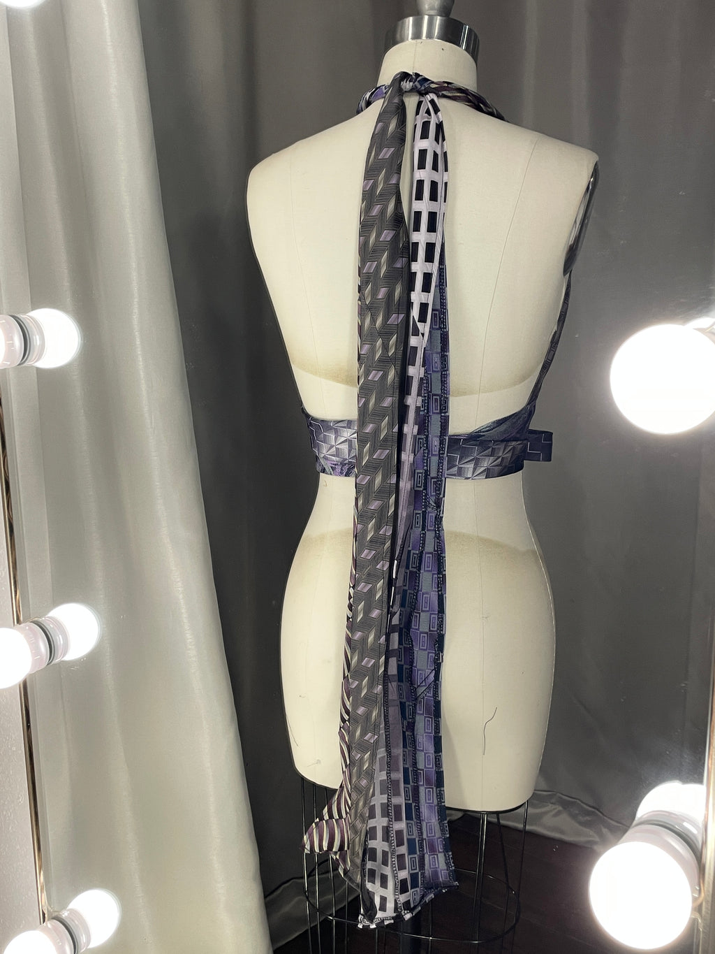 Upcycled Necktie Halter Top #8